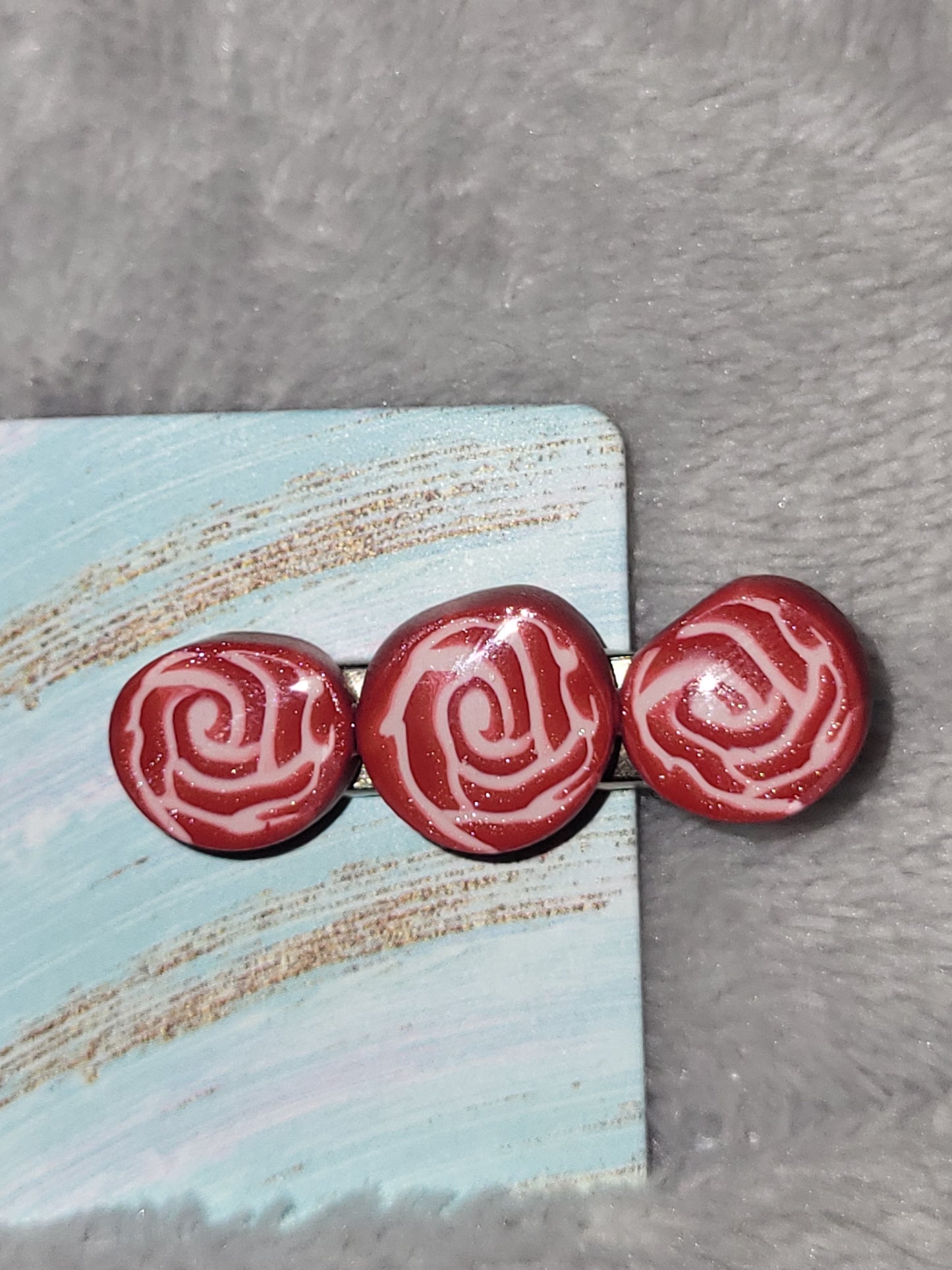 Homemade rose hair clip