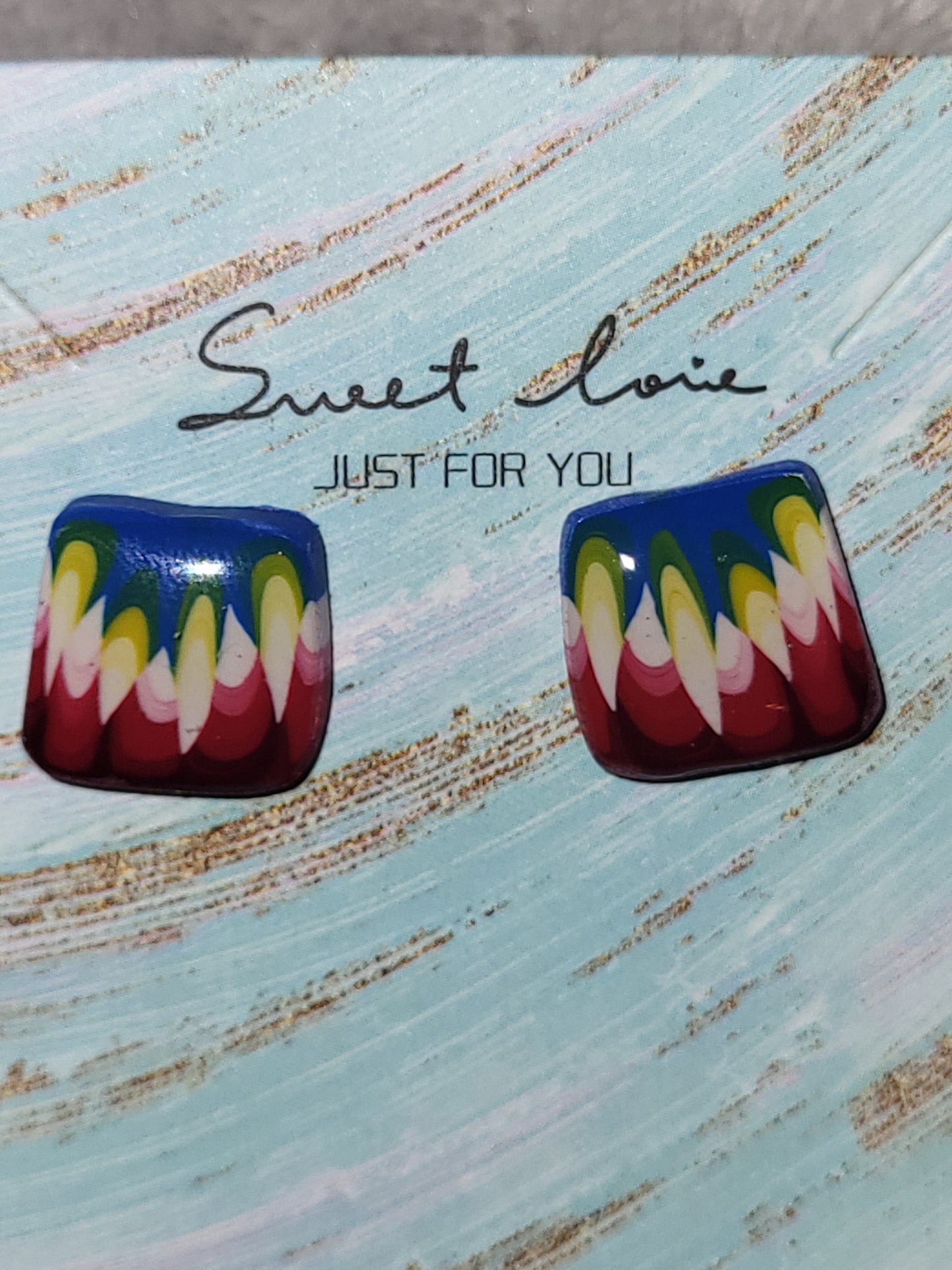 Homemade stud earrings