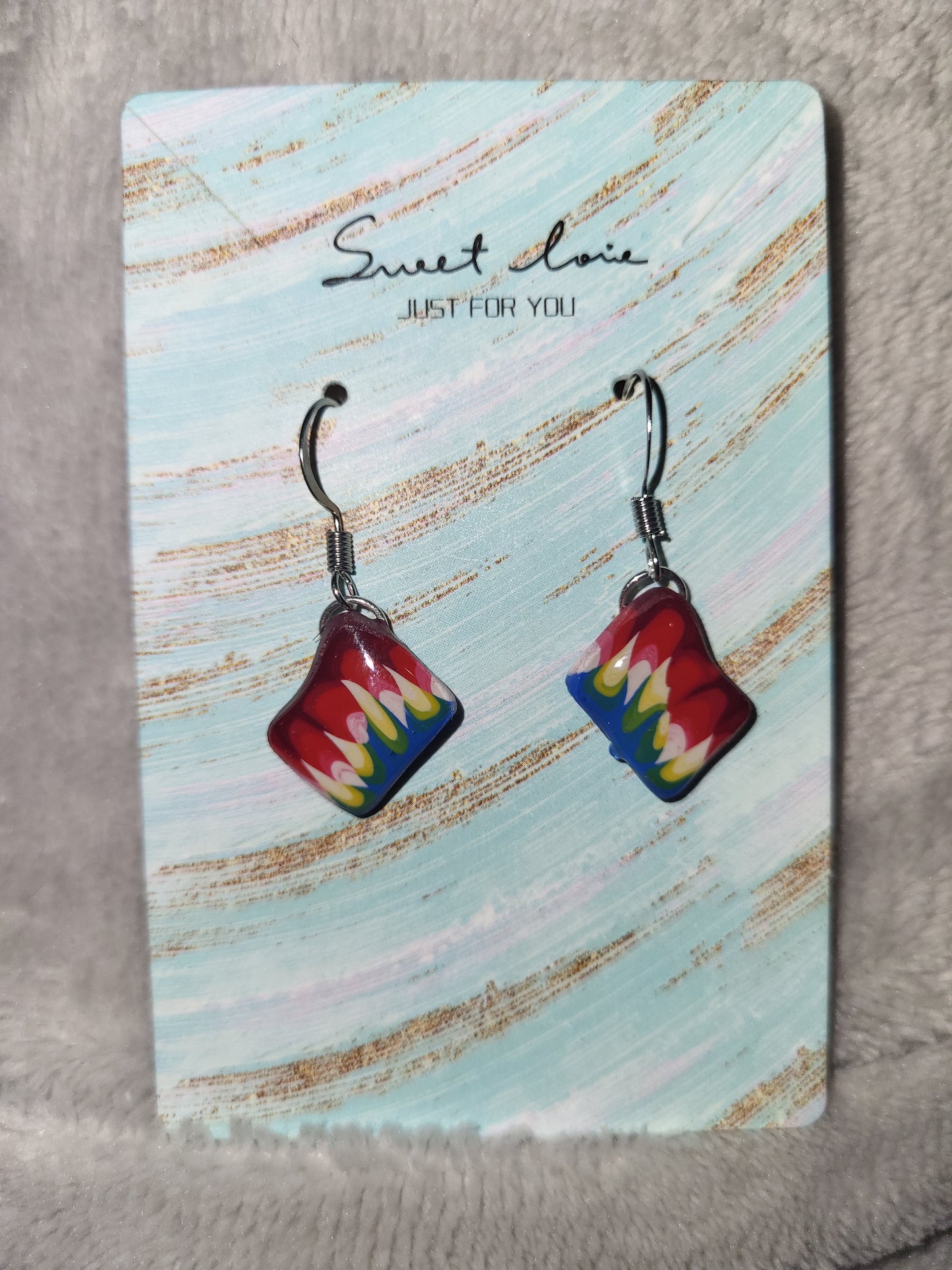 Homemade dangling earrings