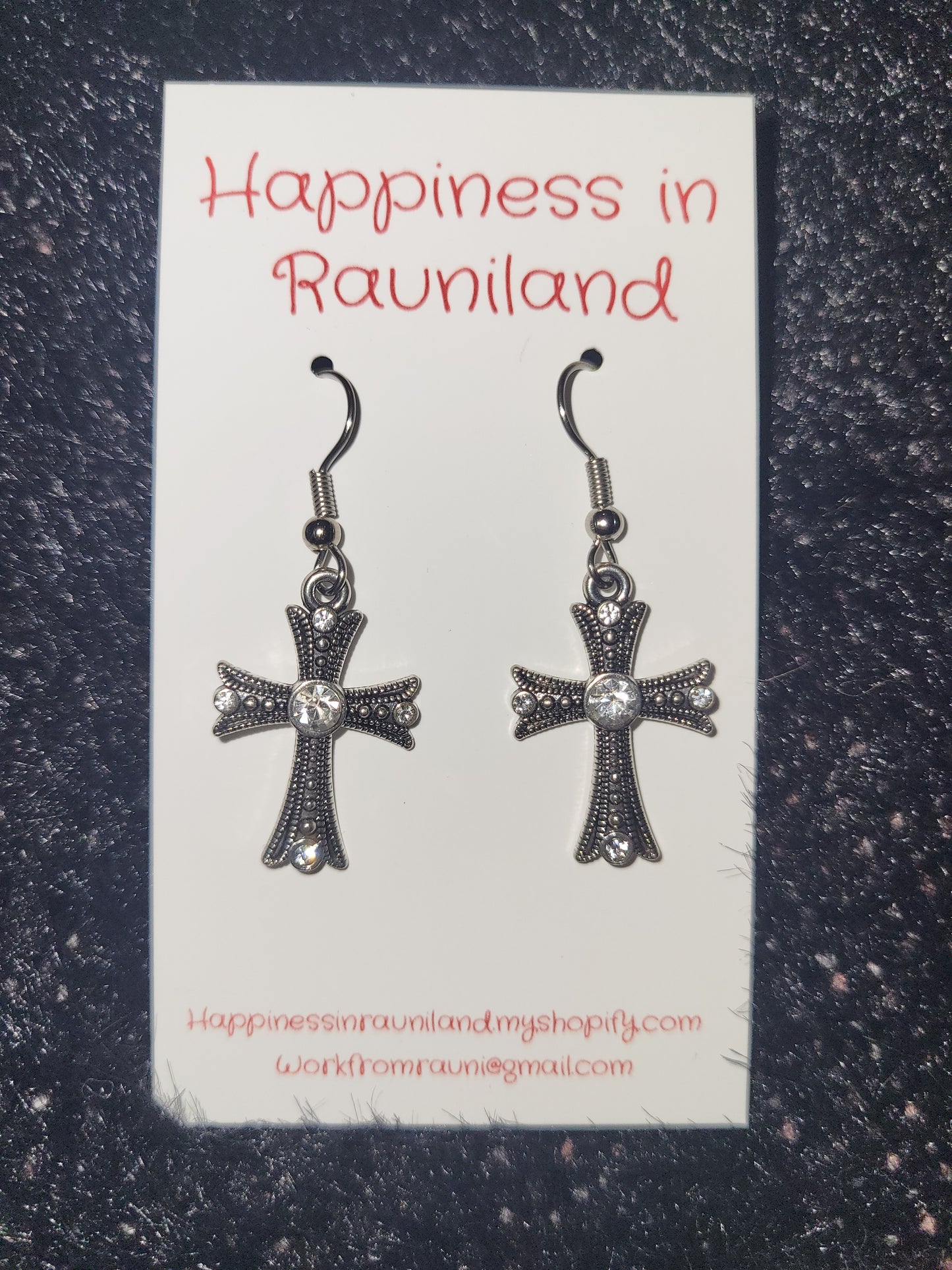 Handcrafted cross earrings