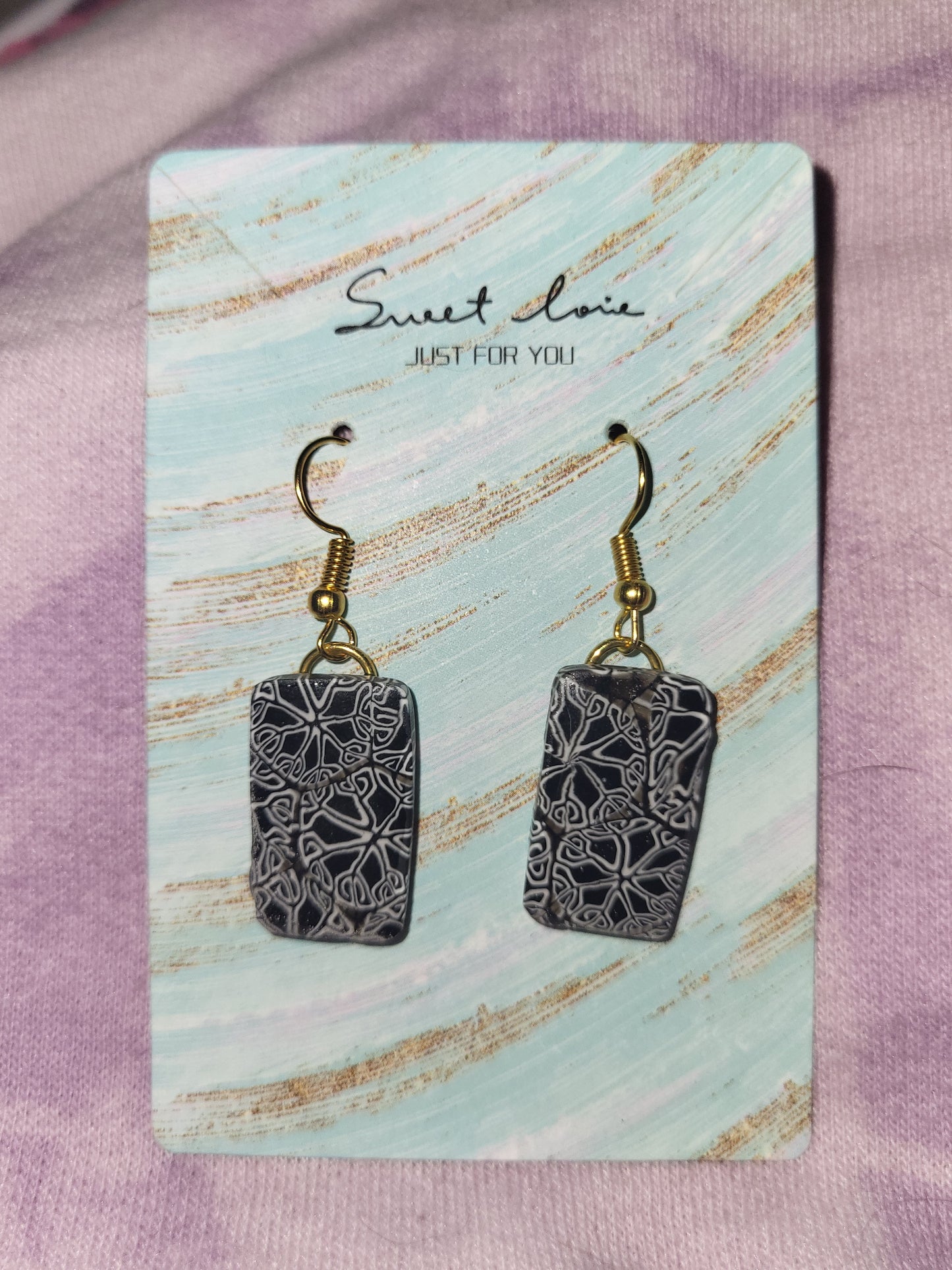 Homemade dangling earrings