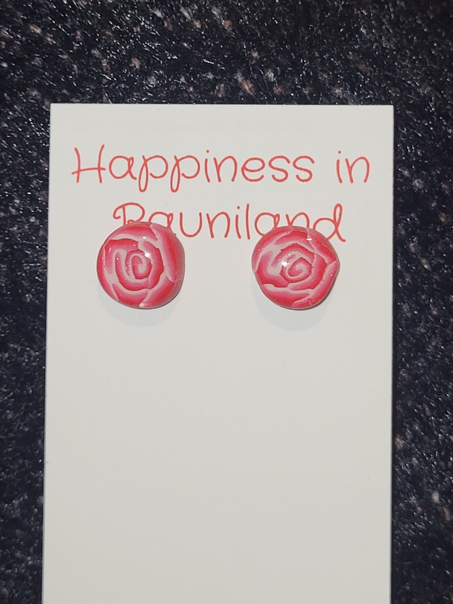 Handmade rose earrings