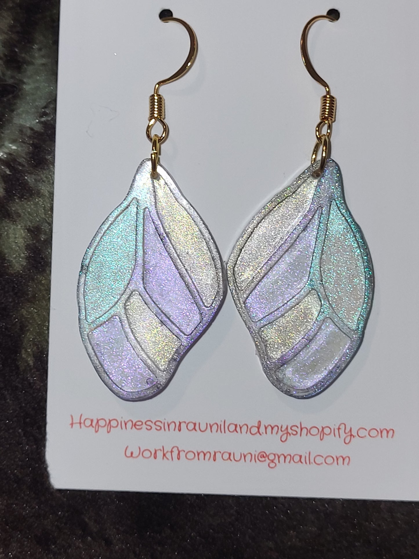 Handmade butterfly wing earrings