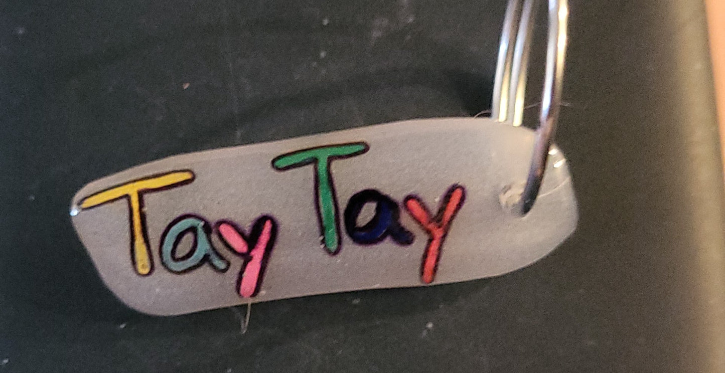 Name tag keychain