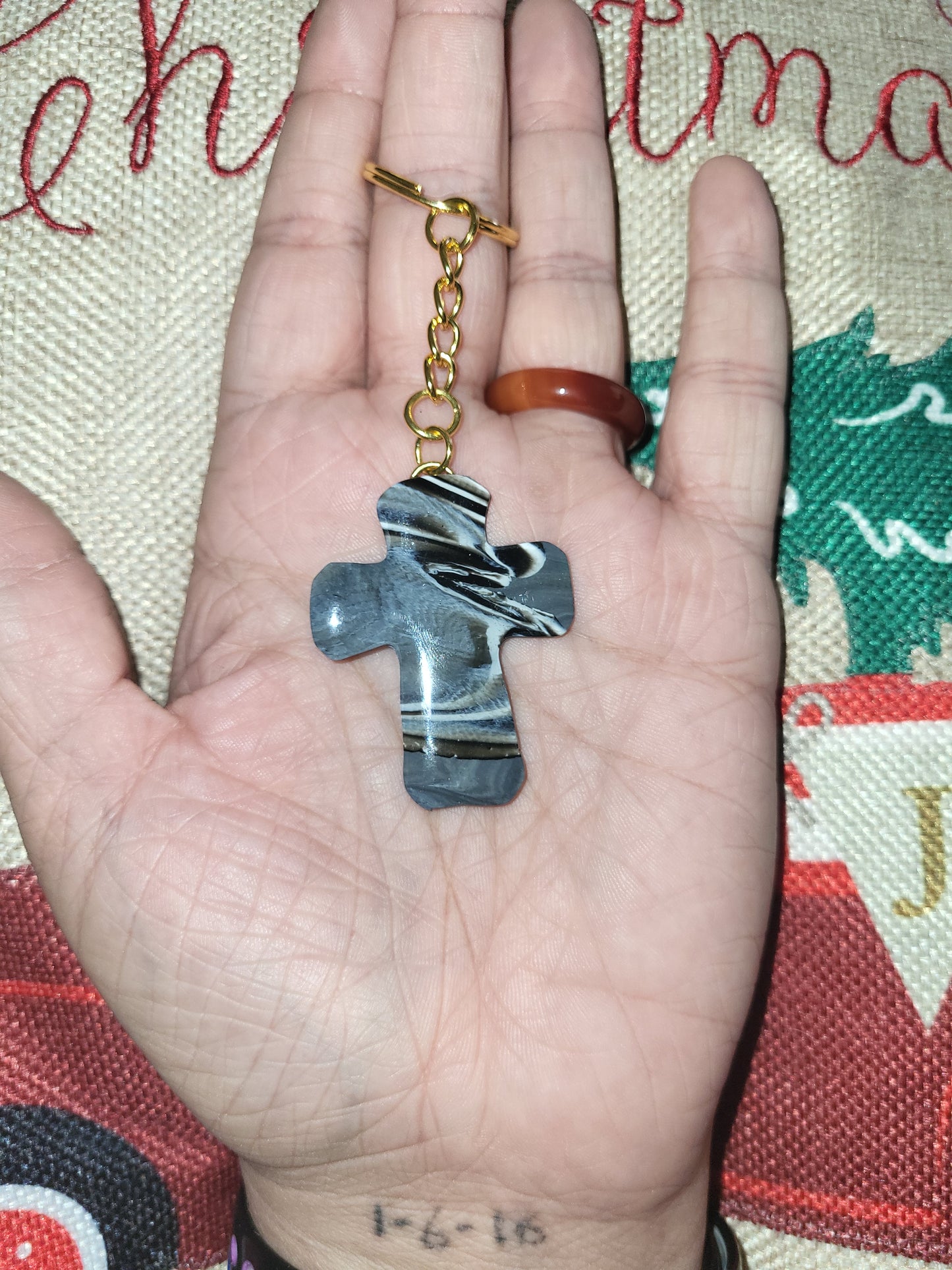 Homemade cross keychane