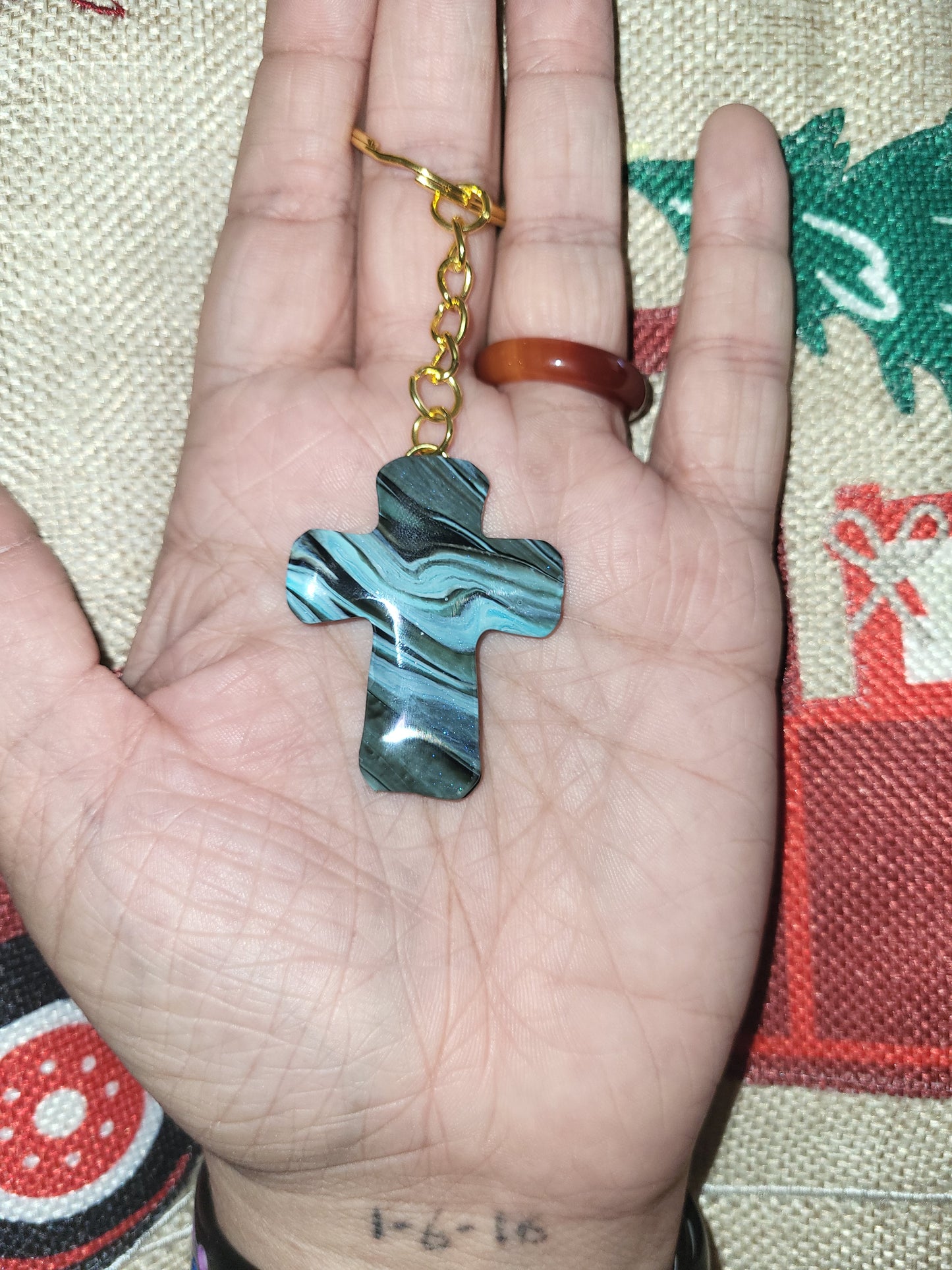 Homemade cross keychane