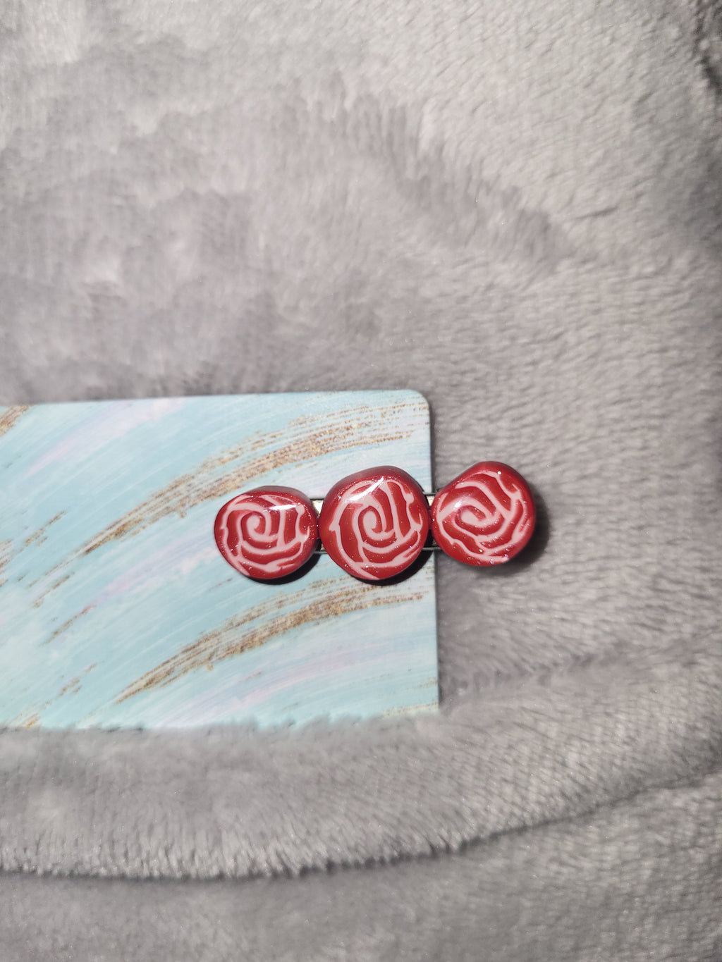 Homemade rose hair clip