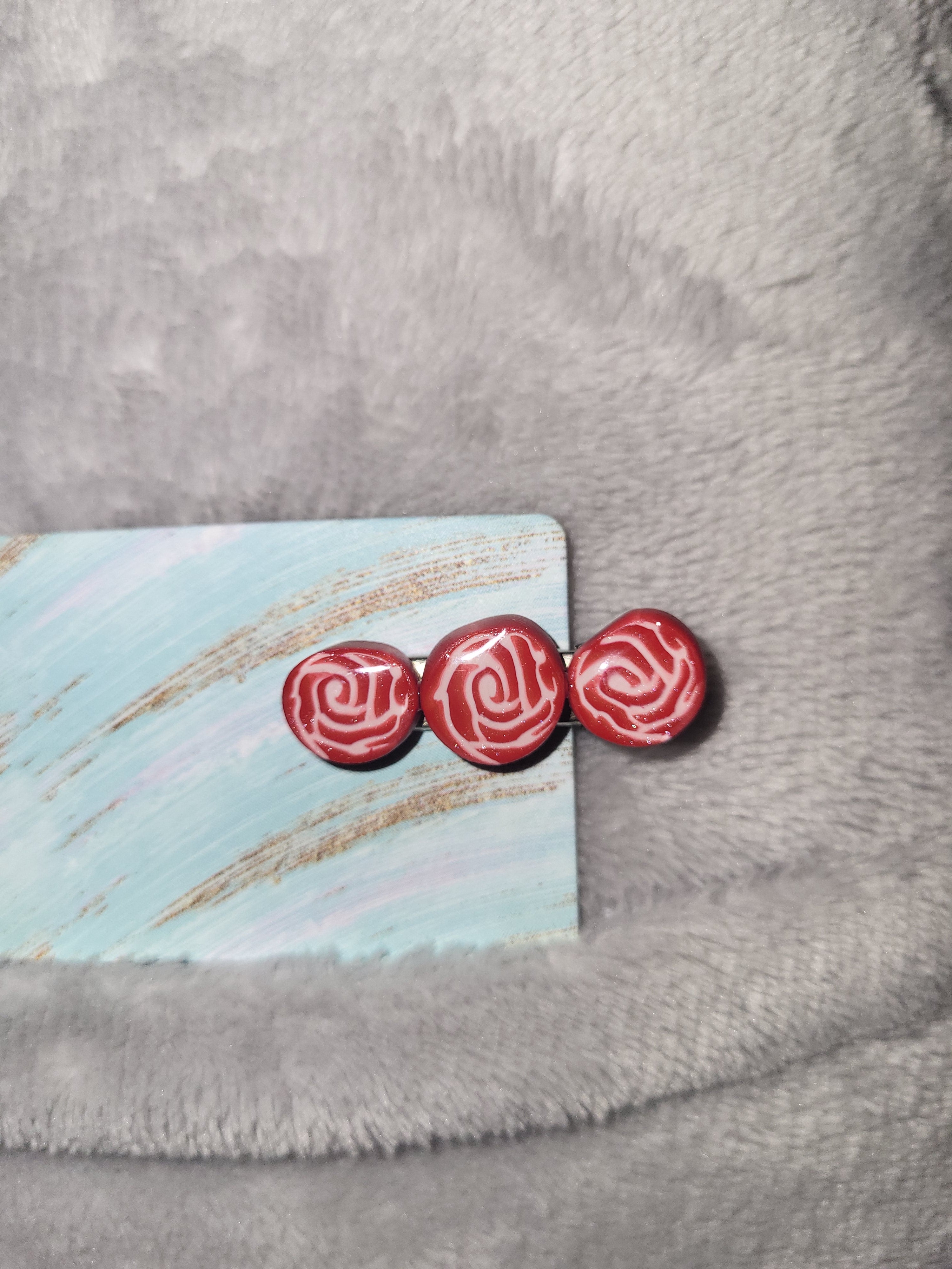 Homemade rose hair clip