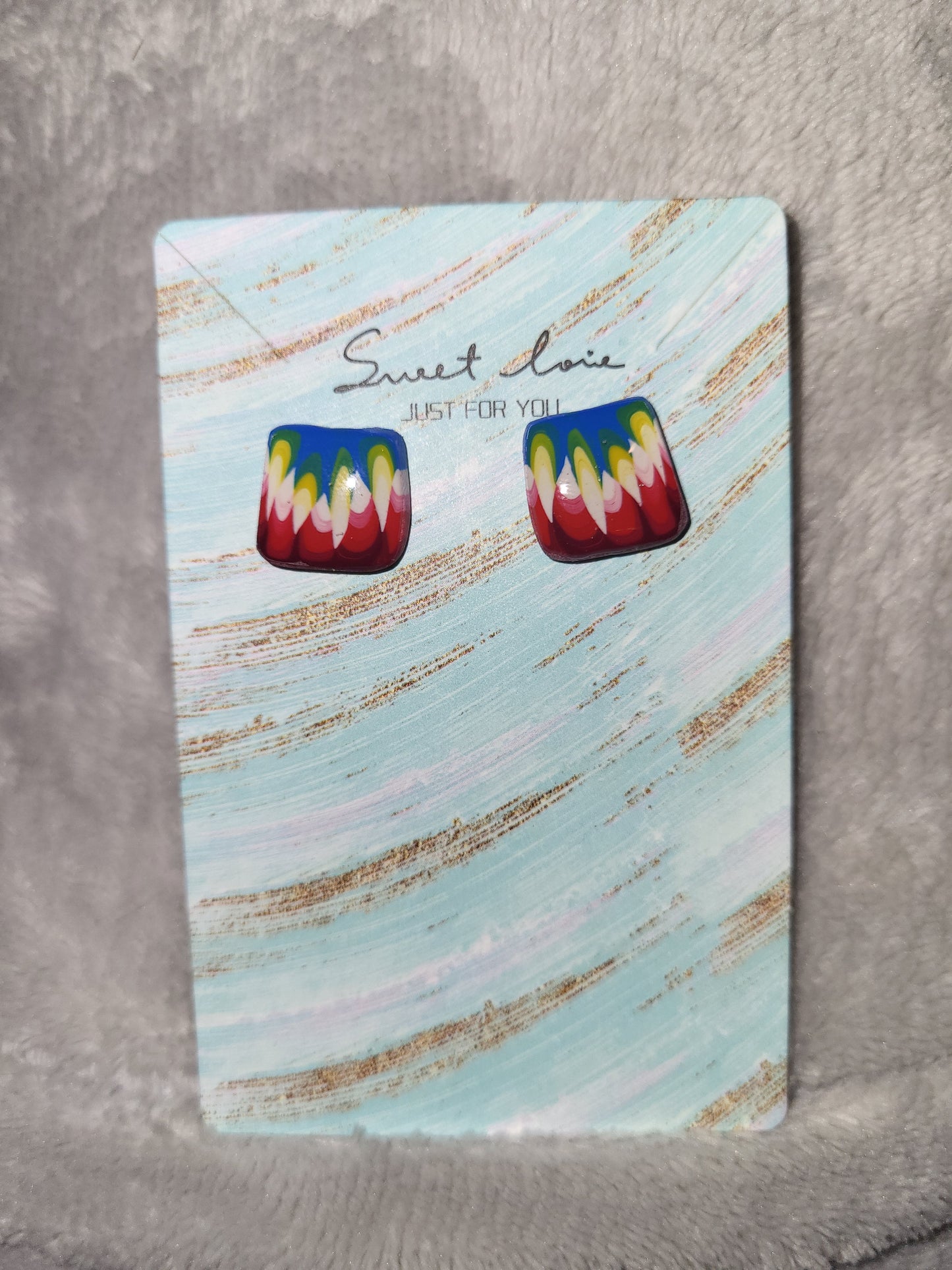 Homemade stud earrings