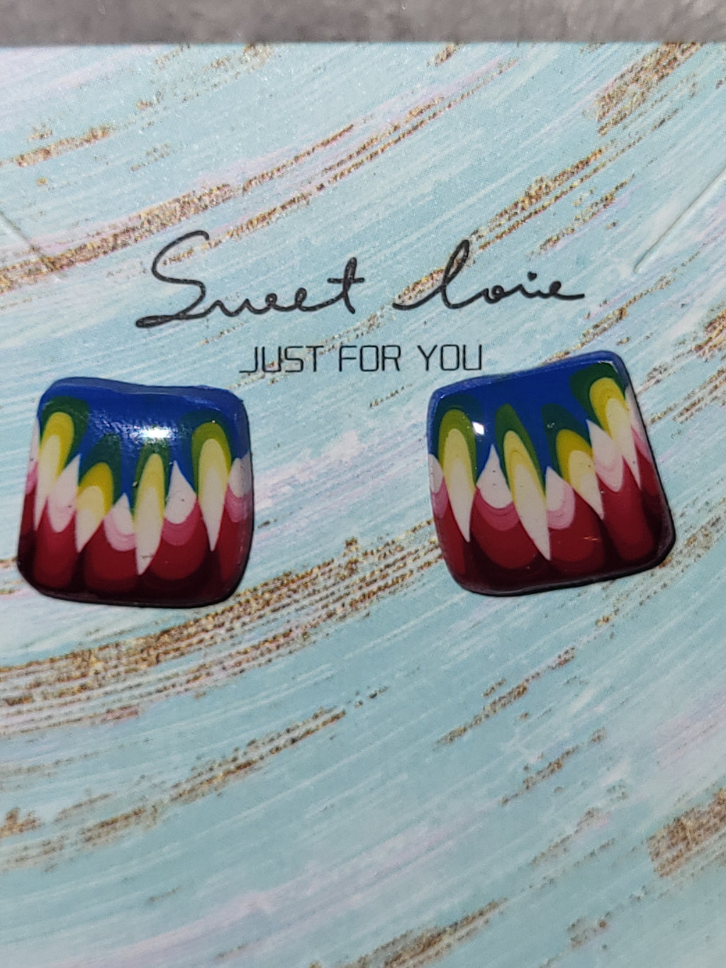 Homemade stud earrings