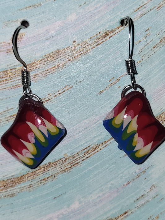 Homemade dangling earrings