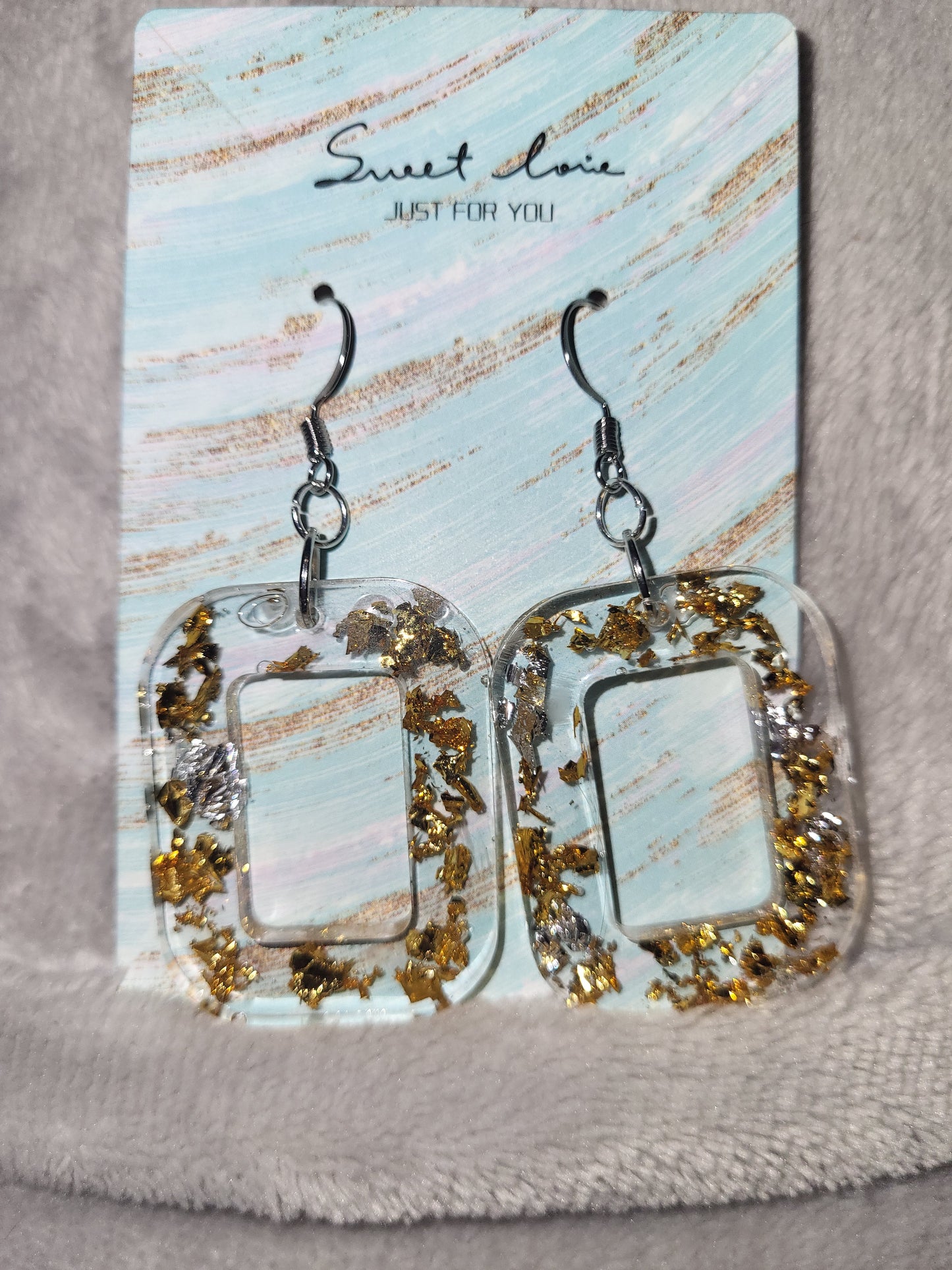 Homemade dangling earrings