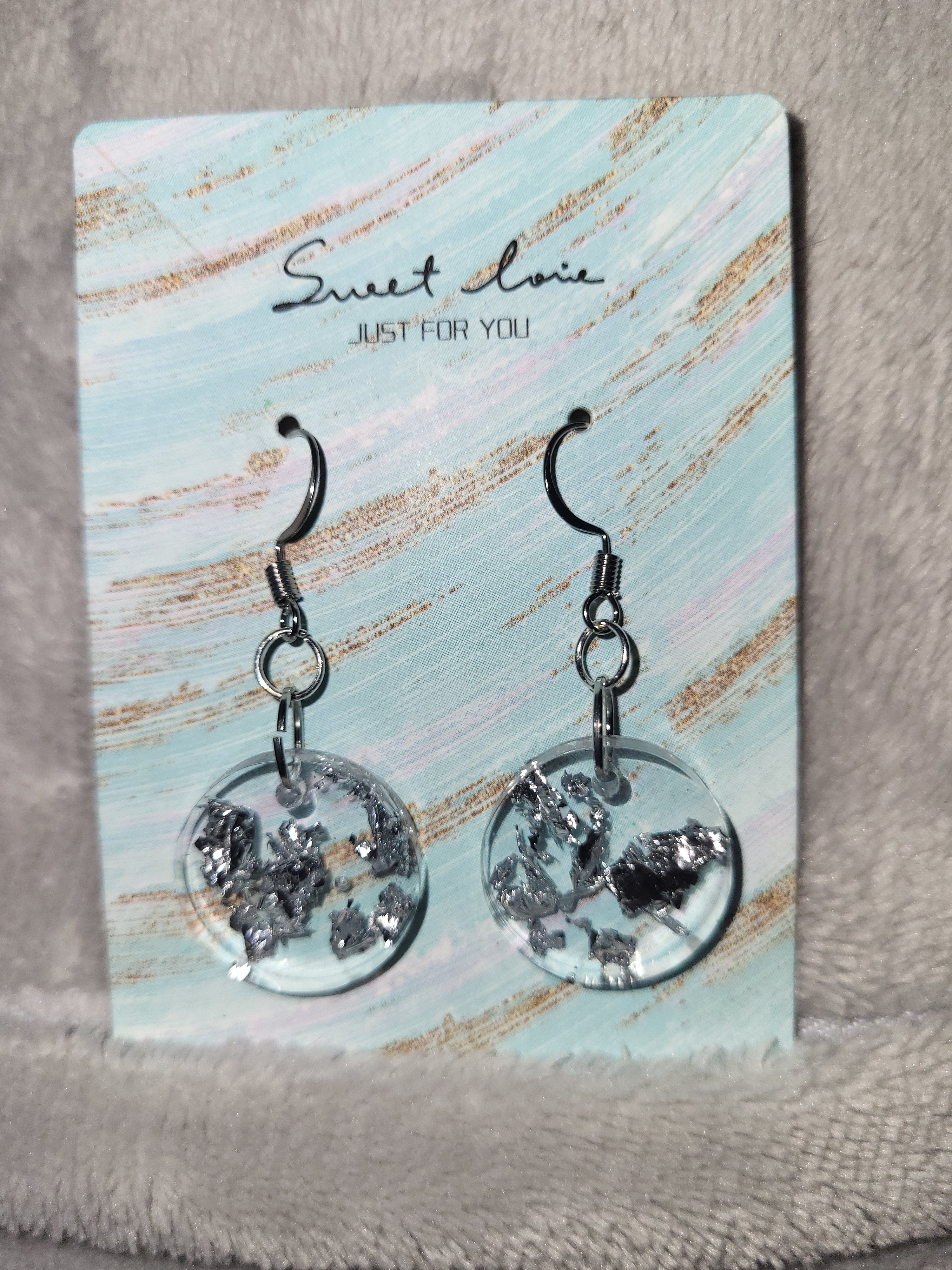 Homemade dangling earrings