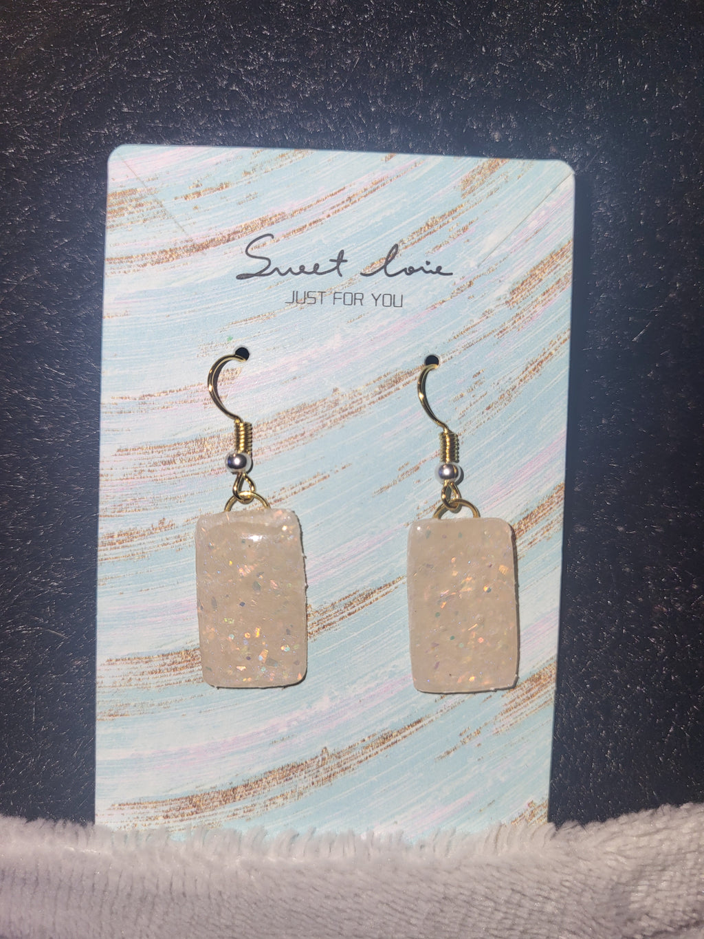 Homemade dangling earrings