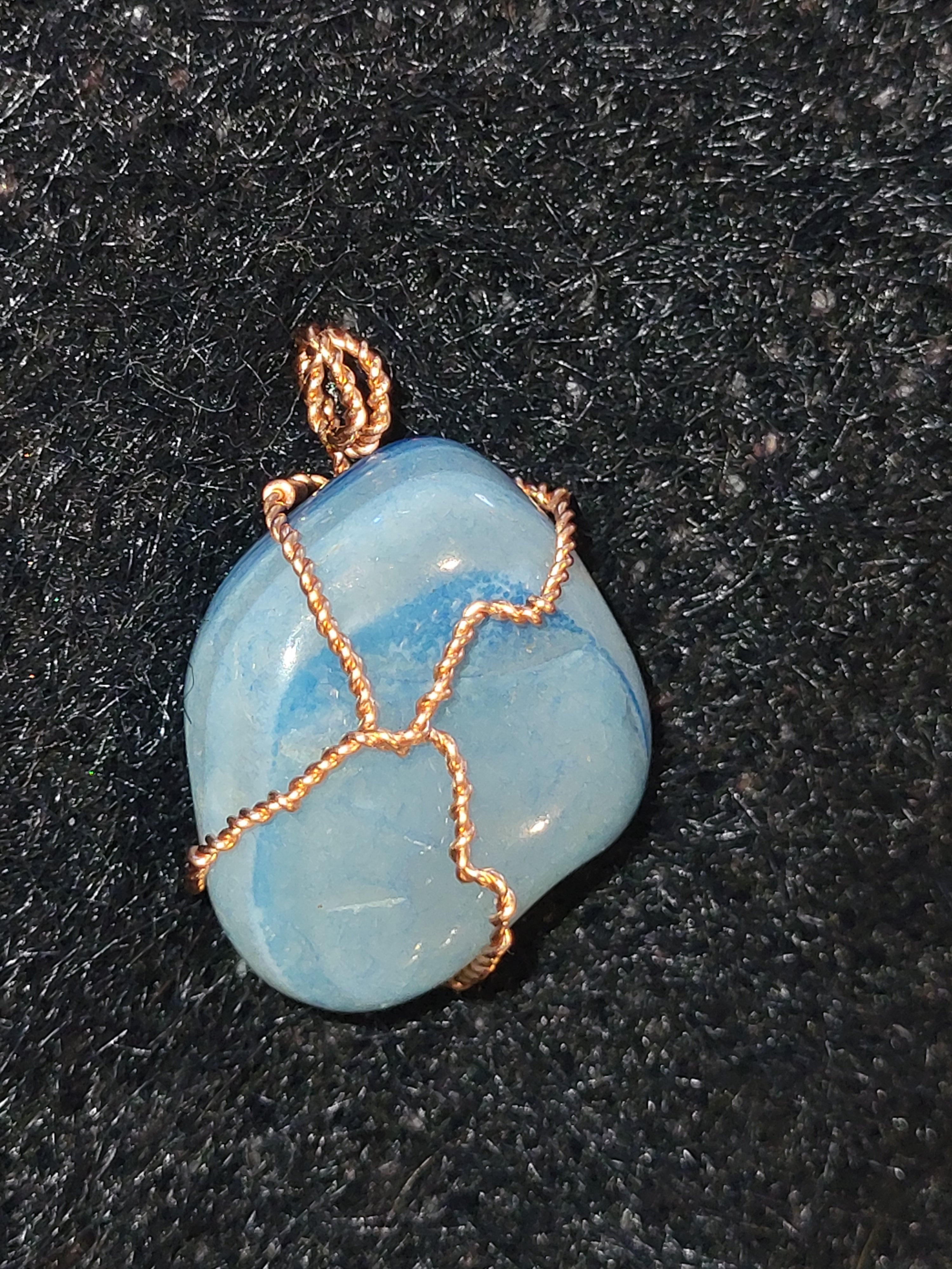 Handcrafted wire wrapped stone