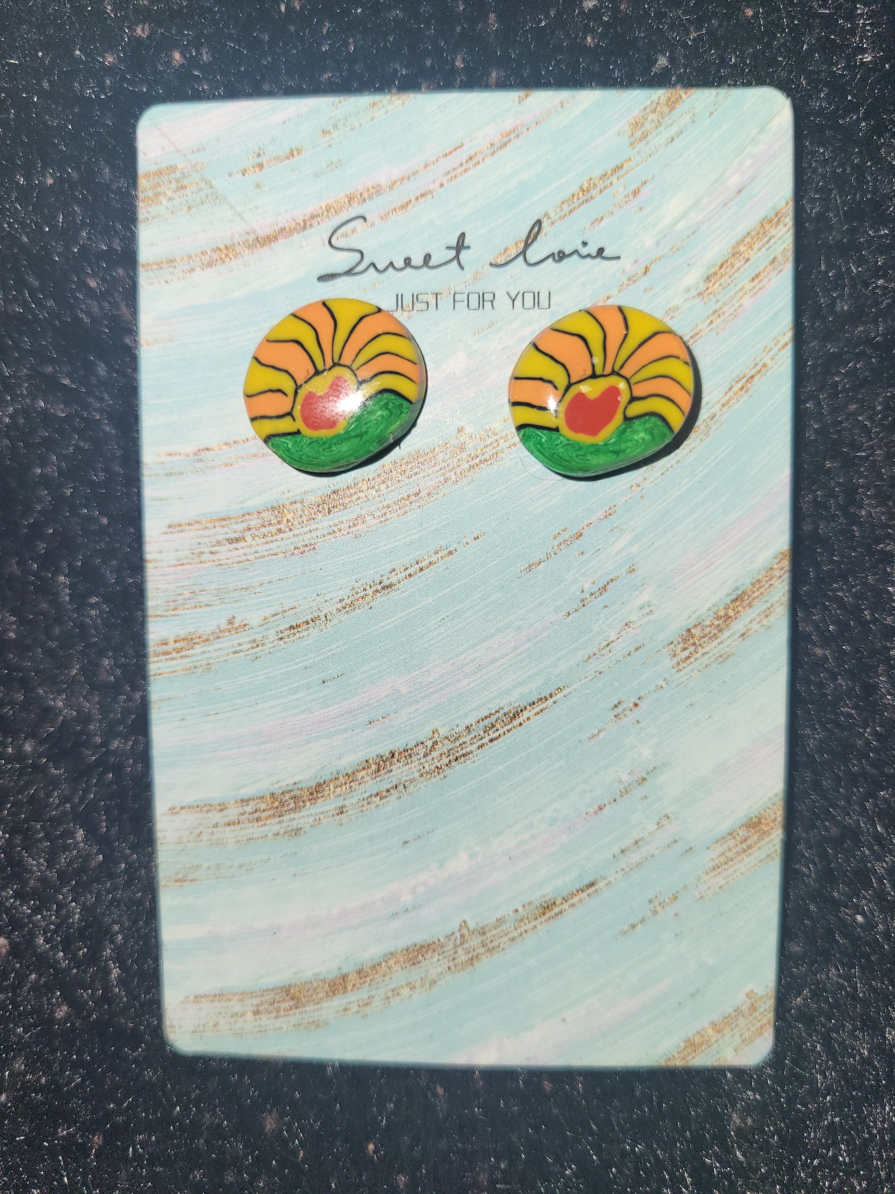Handmade sunset earrings