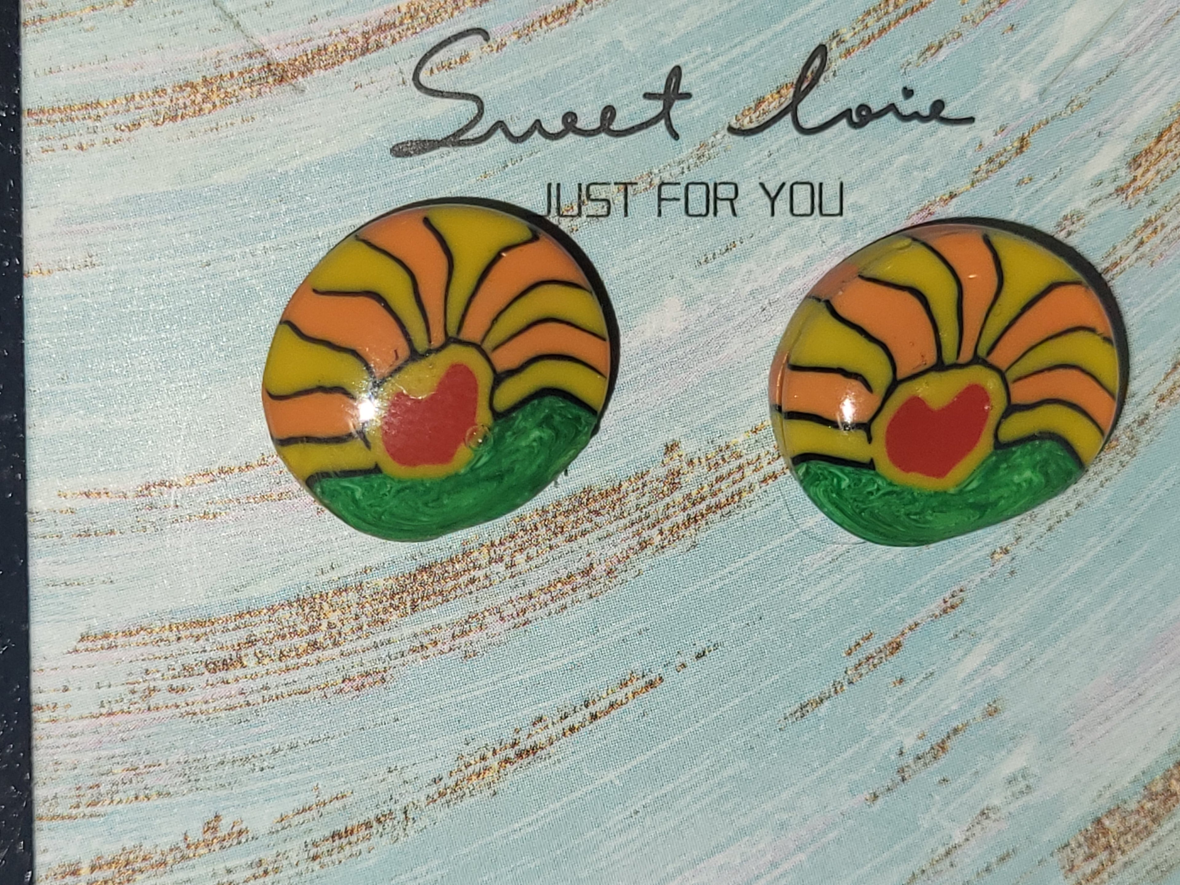 Handmade sunset earrings