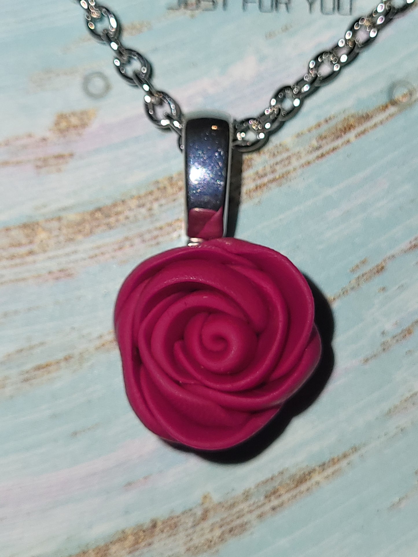 Homemade 3D Rose necklace