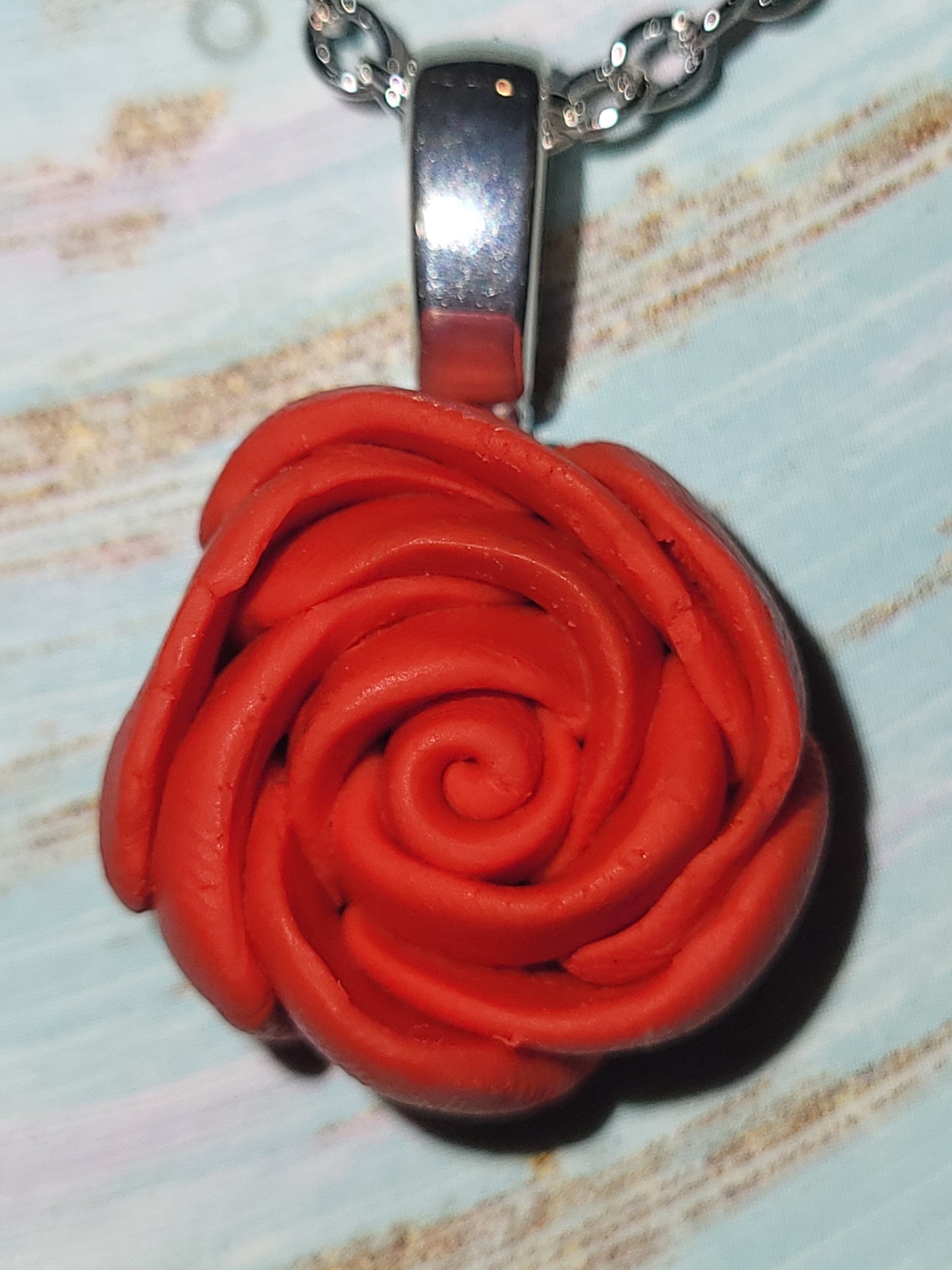 Homemade 3D Rose necklace