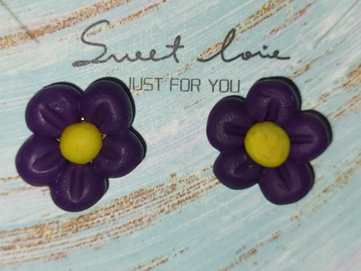 Homemade flower earrings