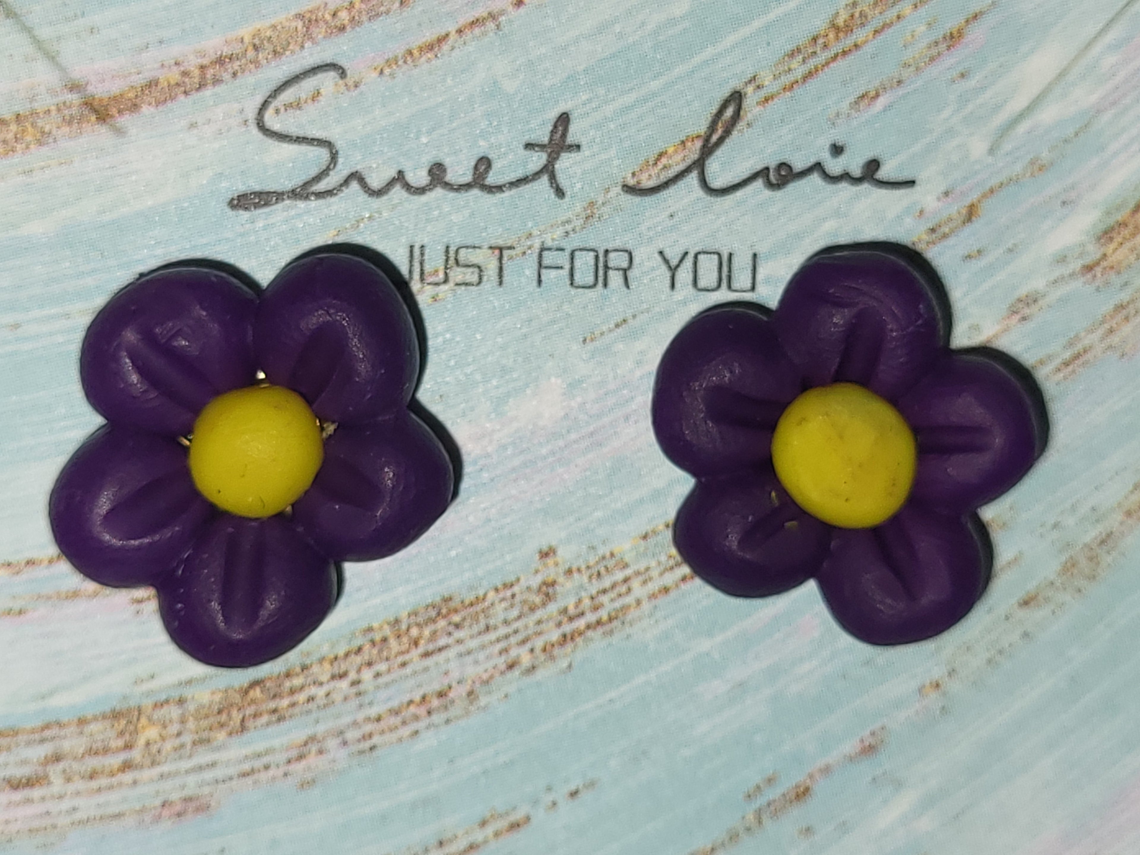 Homemade flower earrings