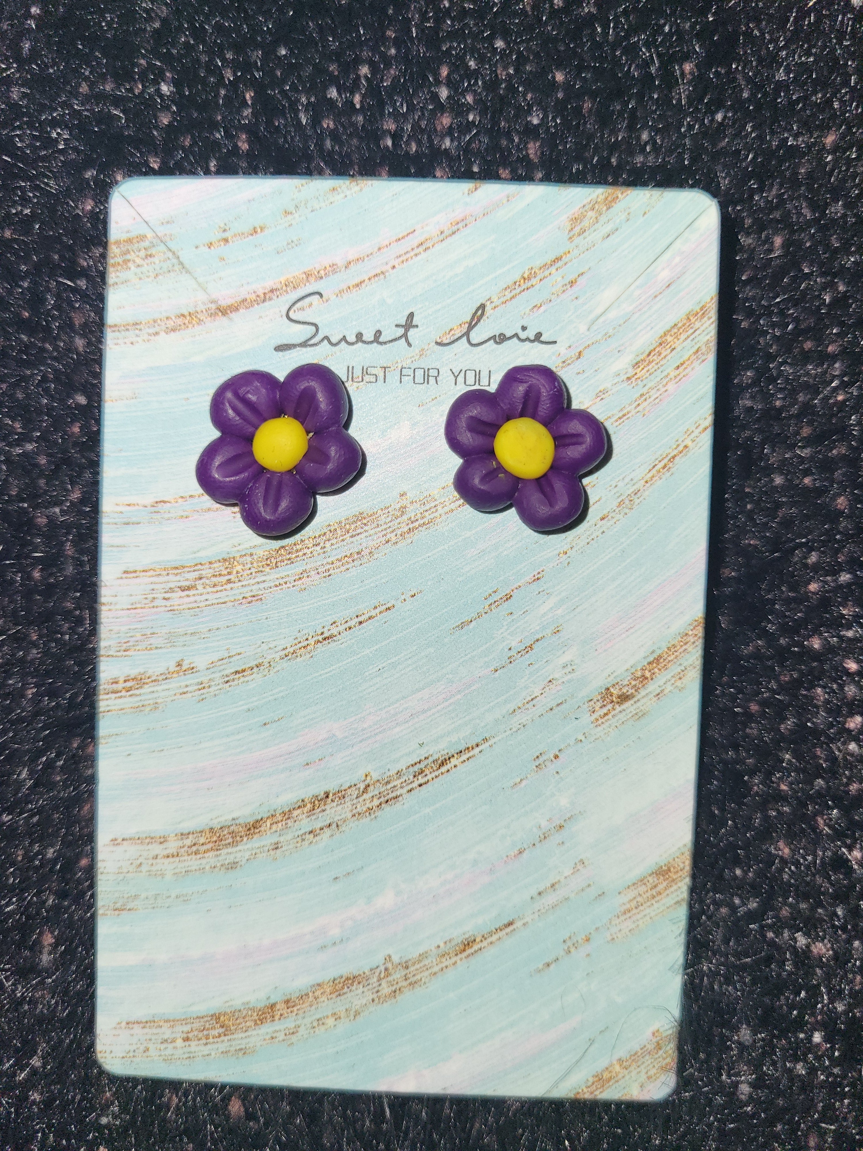 Homemade flower earrings