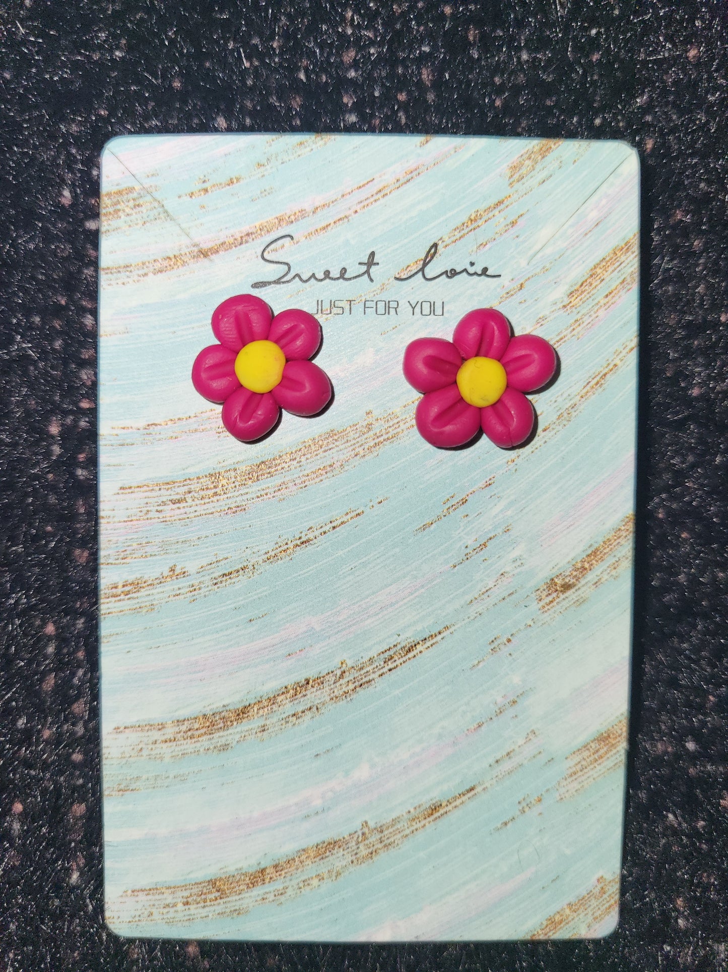 Homemade flower earrings