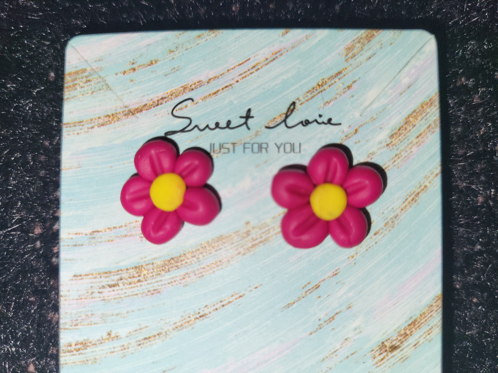 Homemade flower earrings