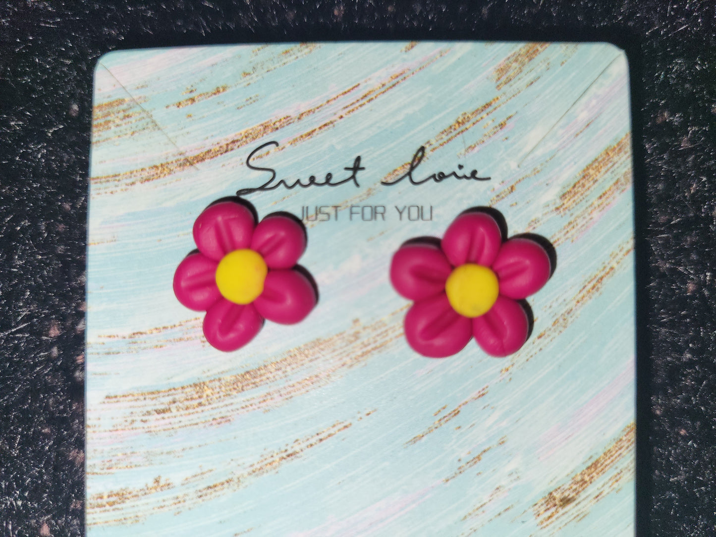 Homemade flower earrings