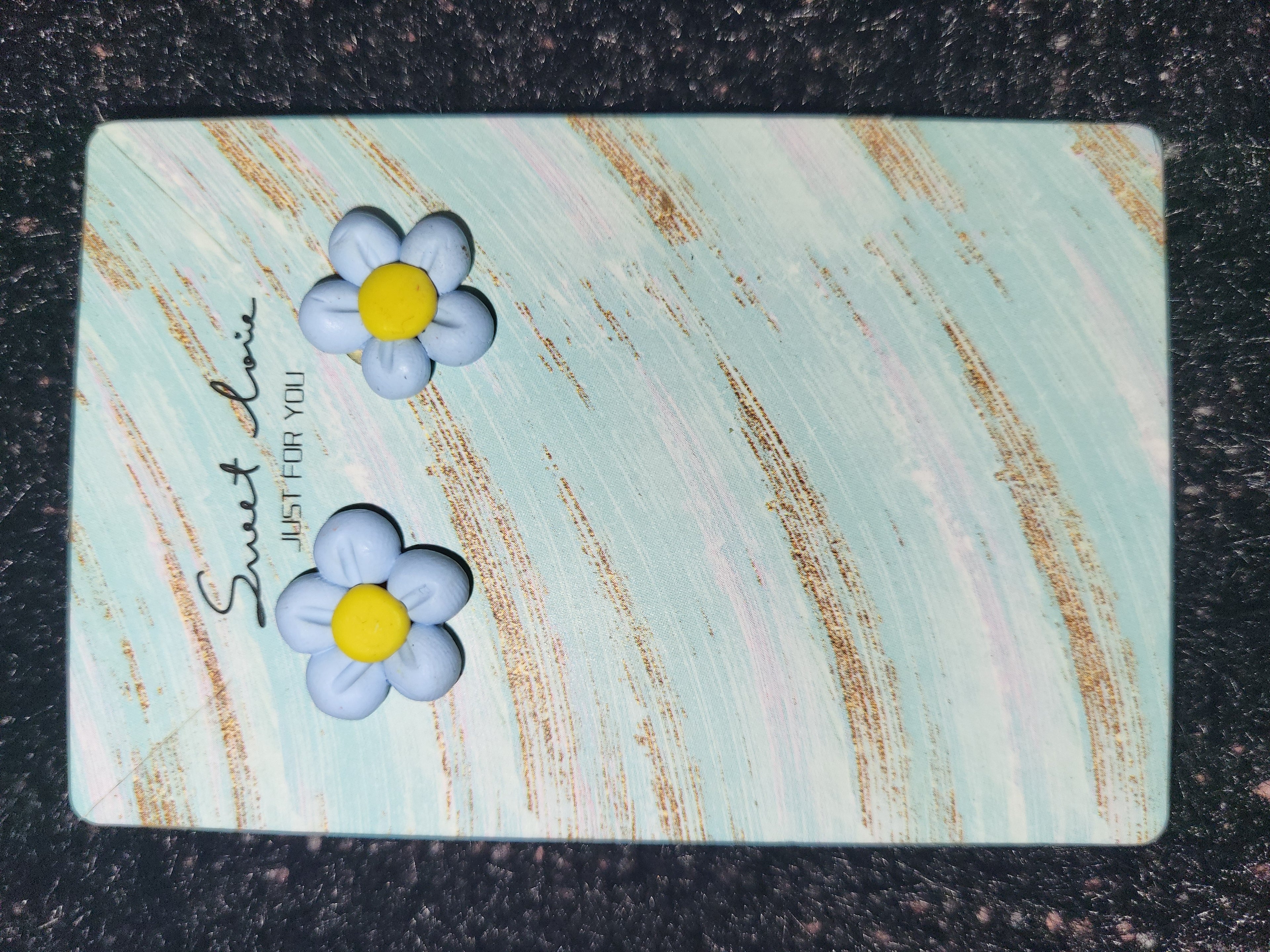 Homemade flower earrings
