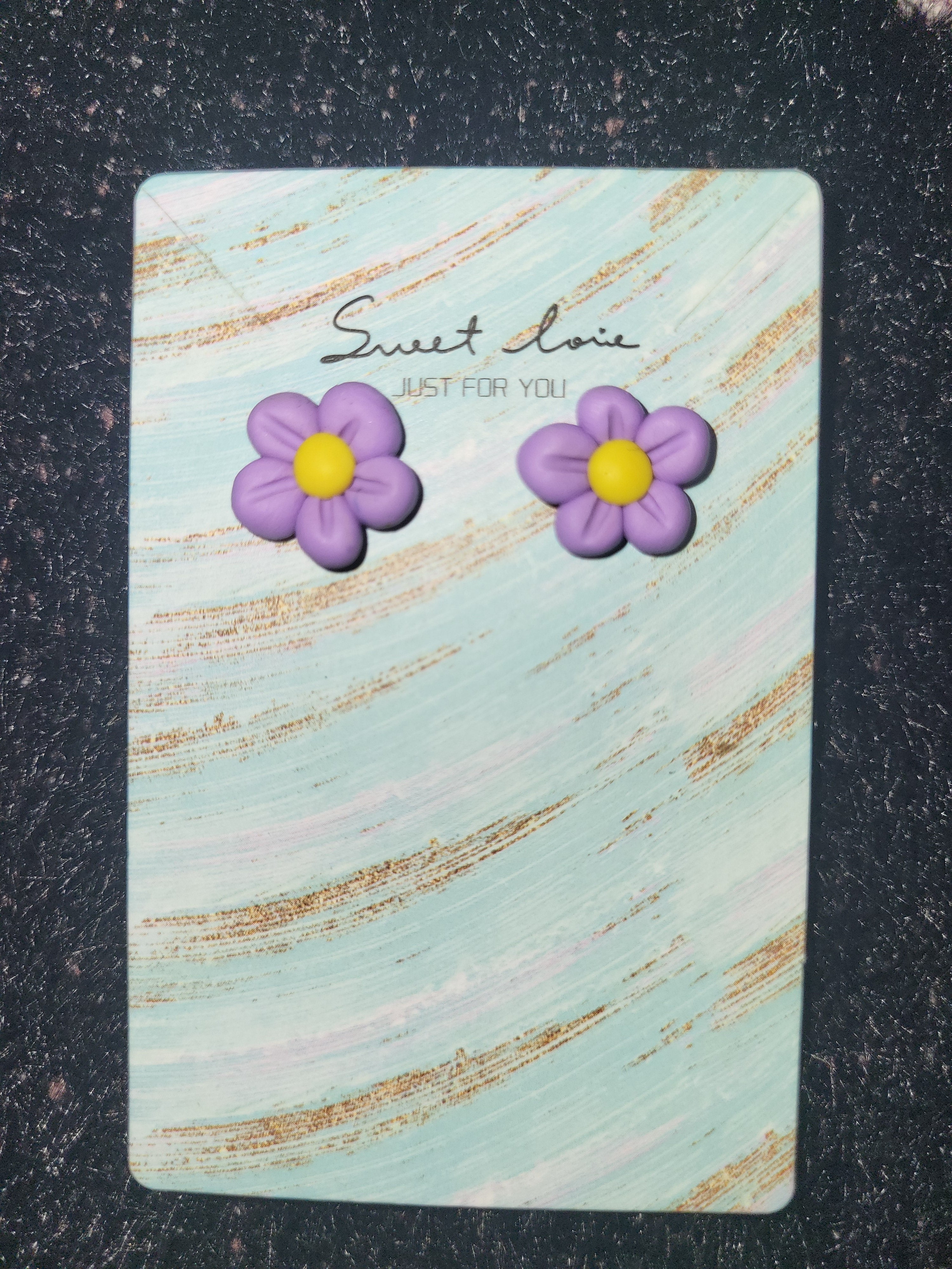 Homemade flower earrings