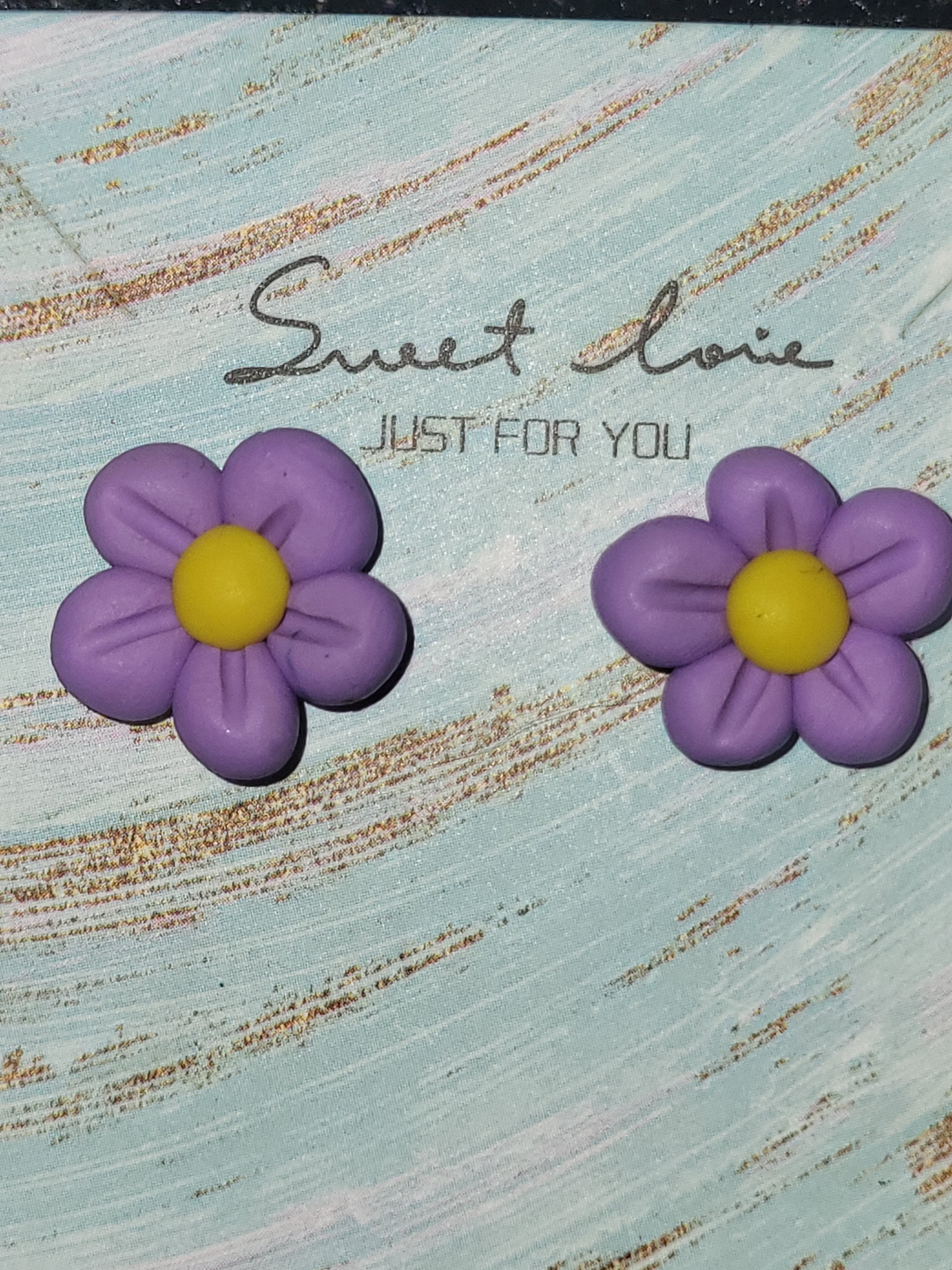 Homemade flower earrings