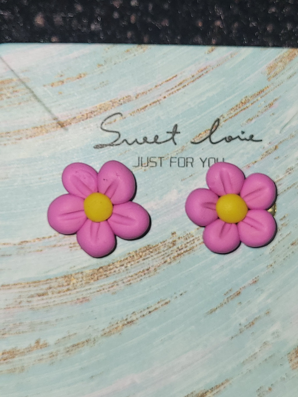 Homemade flower earrings