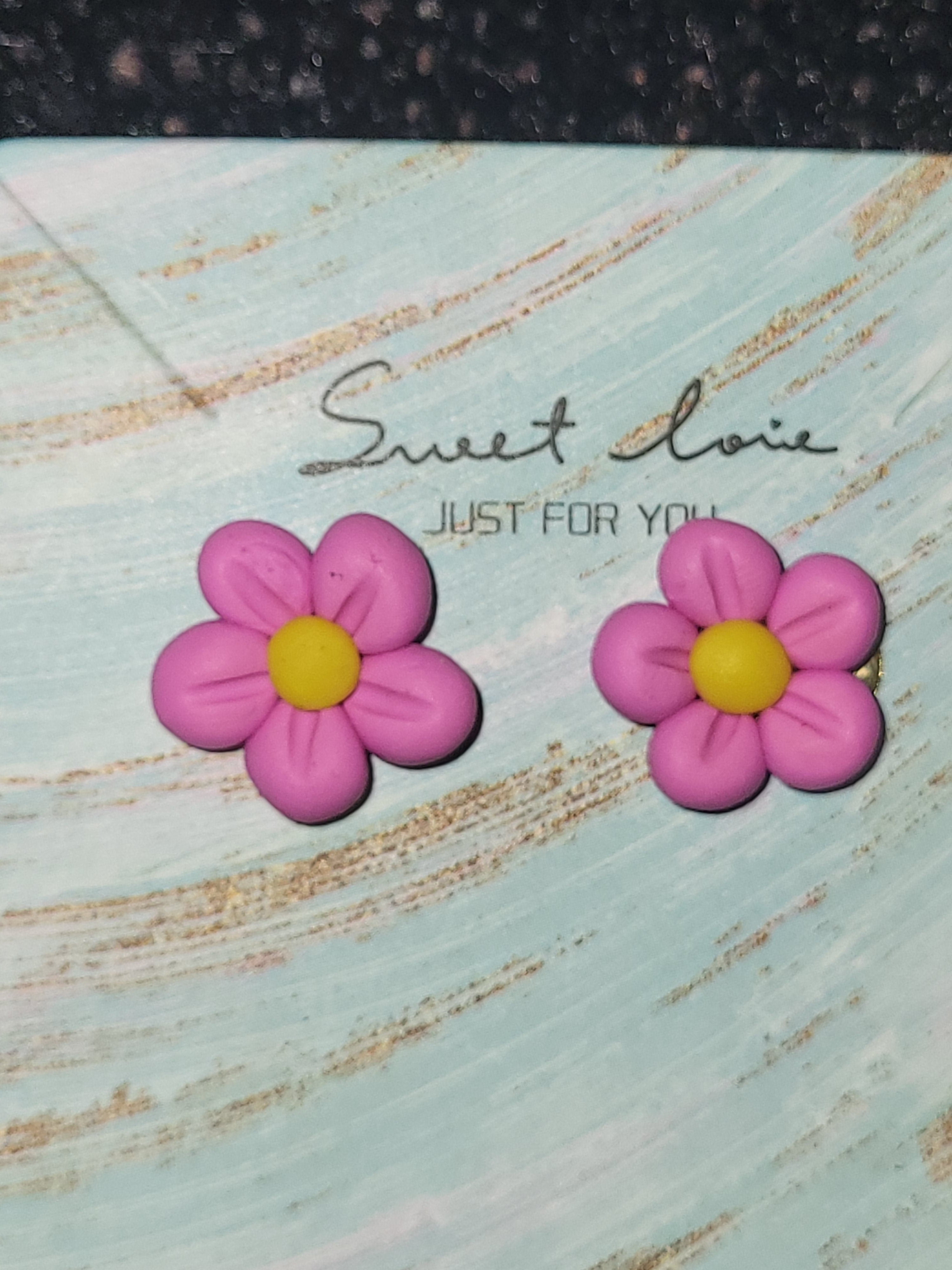 Homemade flower earrings