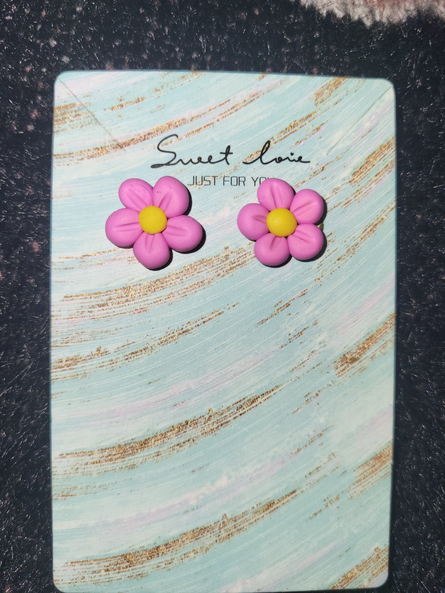 Homemade flower earrings