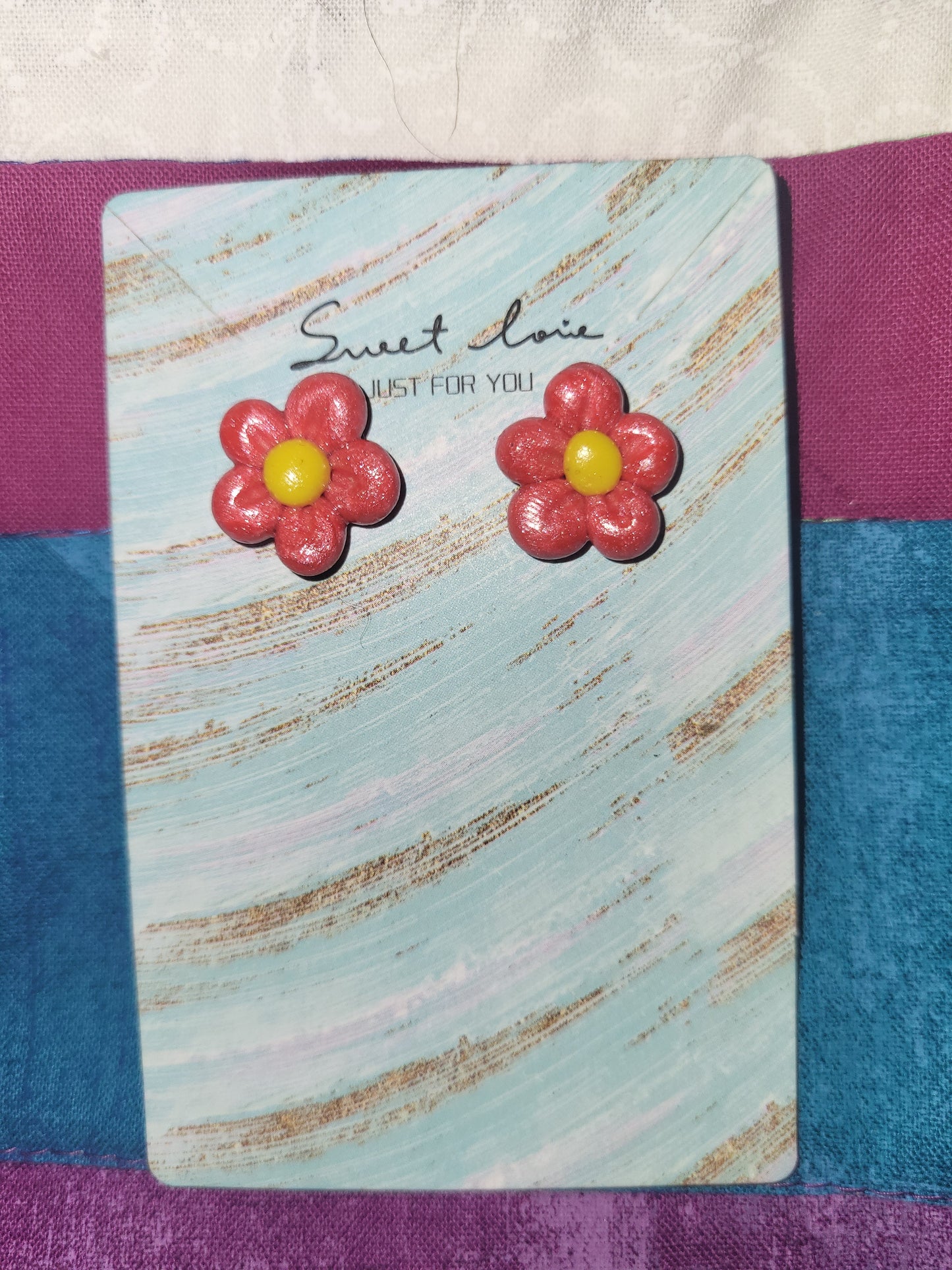 Homemade flower earrings