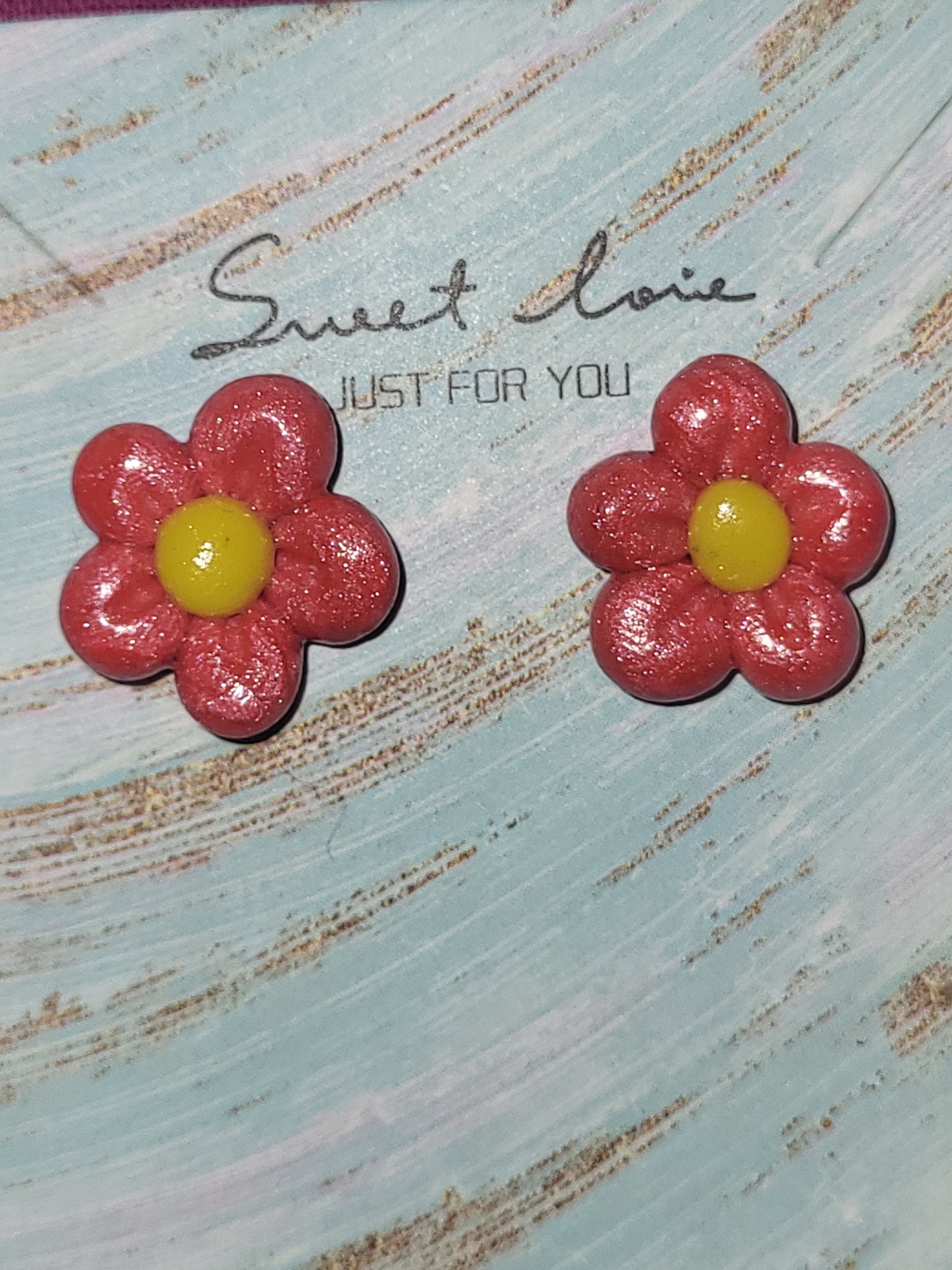 Homemade flower earrings