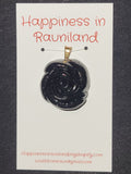 Handmade black rose charm