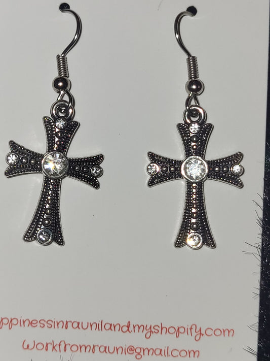 Handcrafted cross earrings
