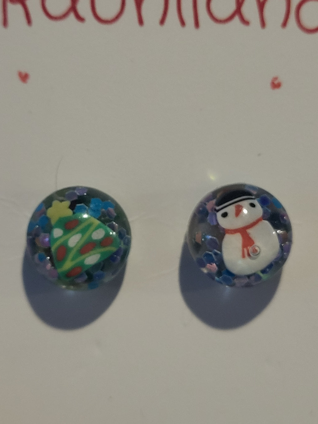 Studded Christmas glob earrings (small)