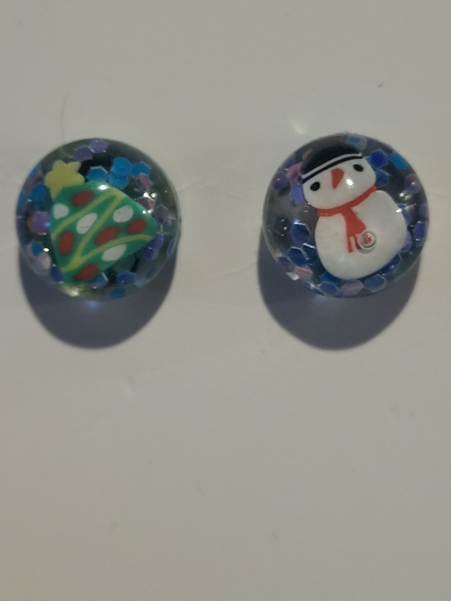 Studded Christmas glob earrings (small)