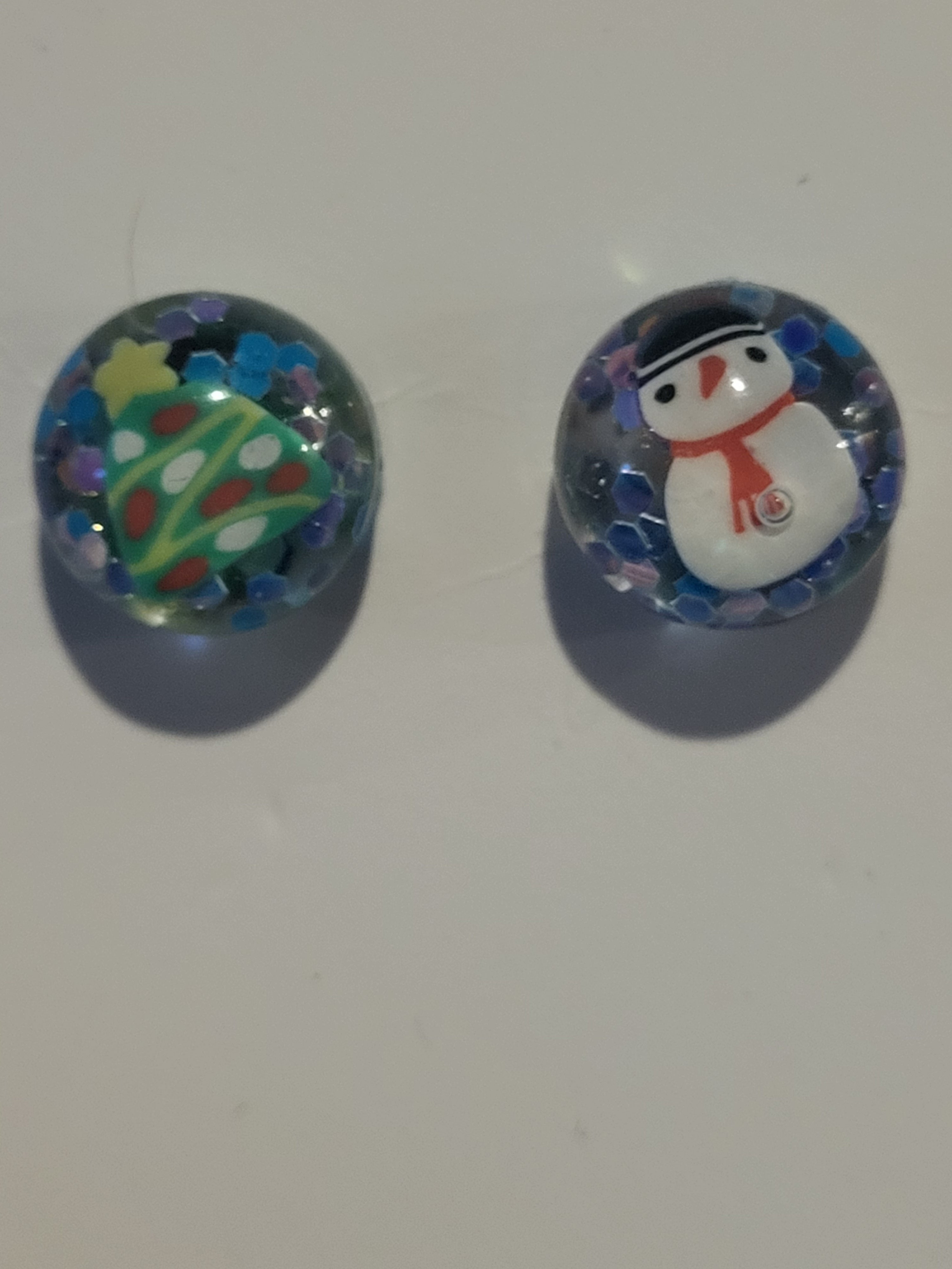 Studded Christmas glob earrings (small)