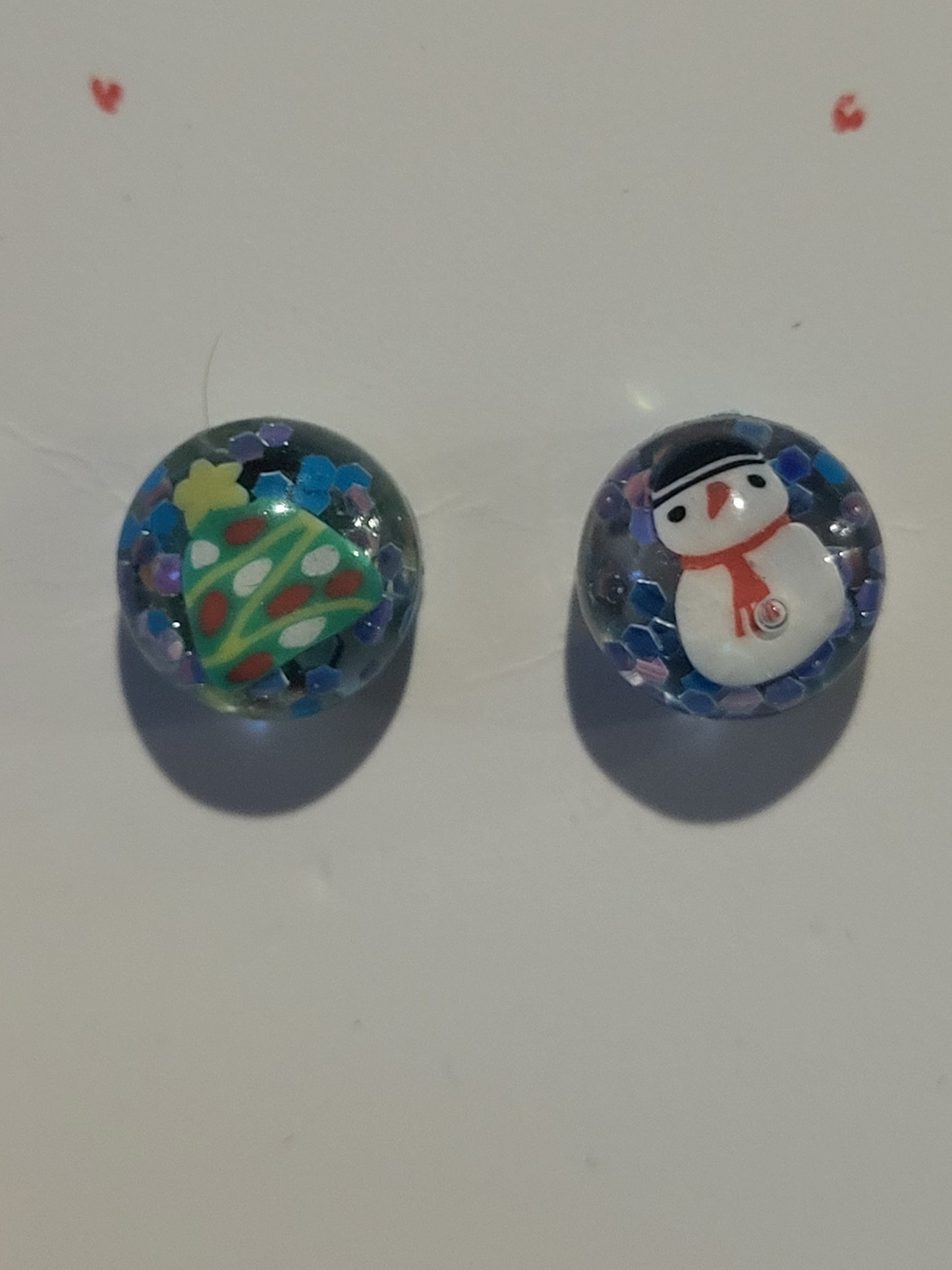 Studded Christmas glob earrings (small)