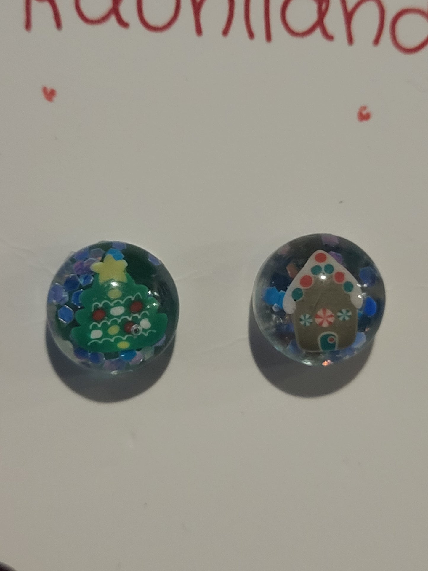 Studded Christmas glob earrings (small)
