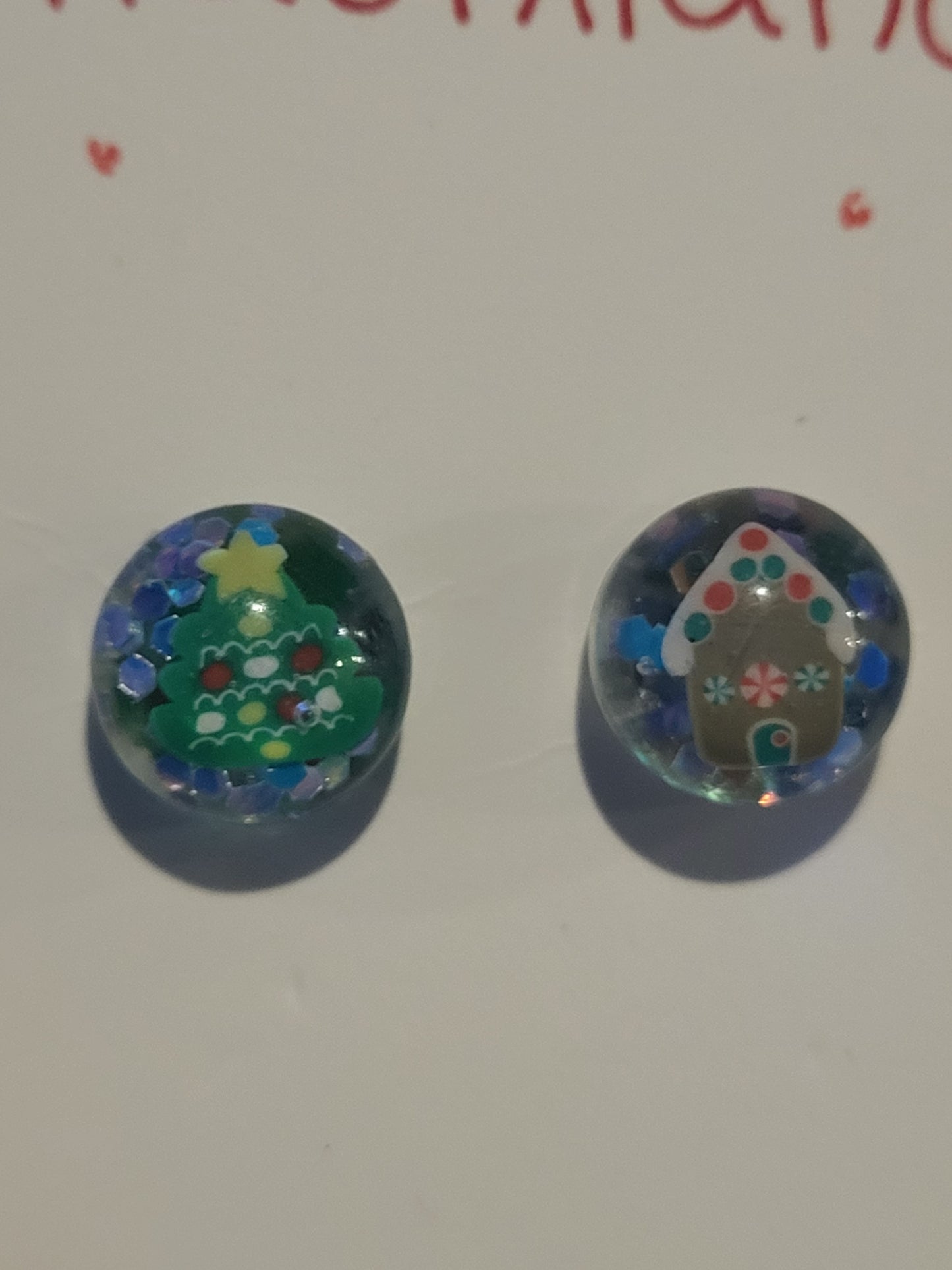 Studded Christmas glob earrings (small)