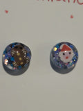 Studded Christmas glob earrings (small)