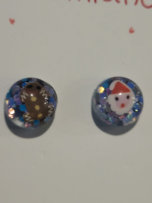 Studded Christmas glob earrings (small)