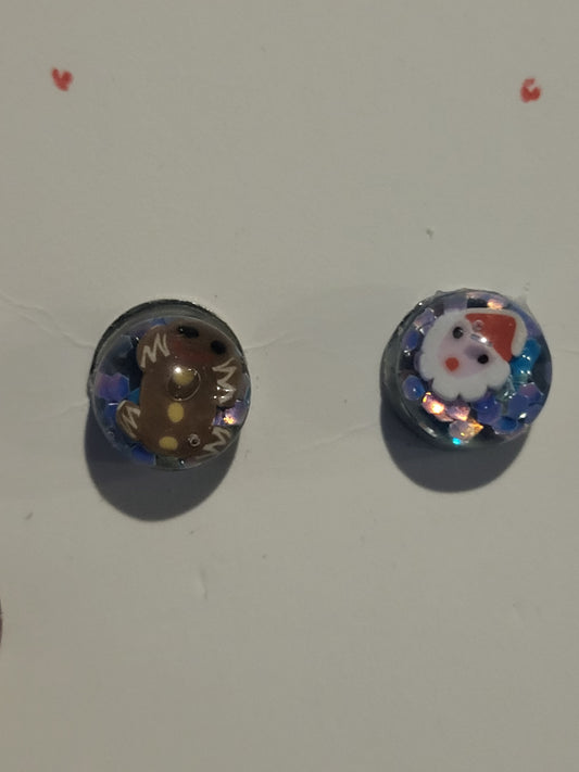 Studded Christmas glob earrings (mini)