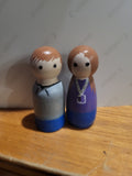 Wooden figurines, personalized couple