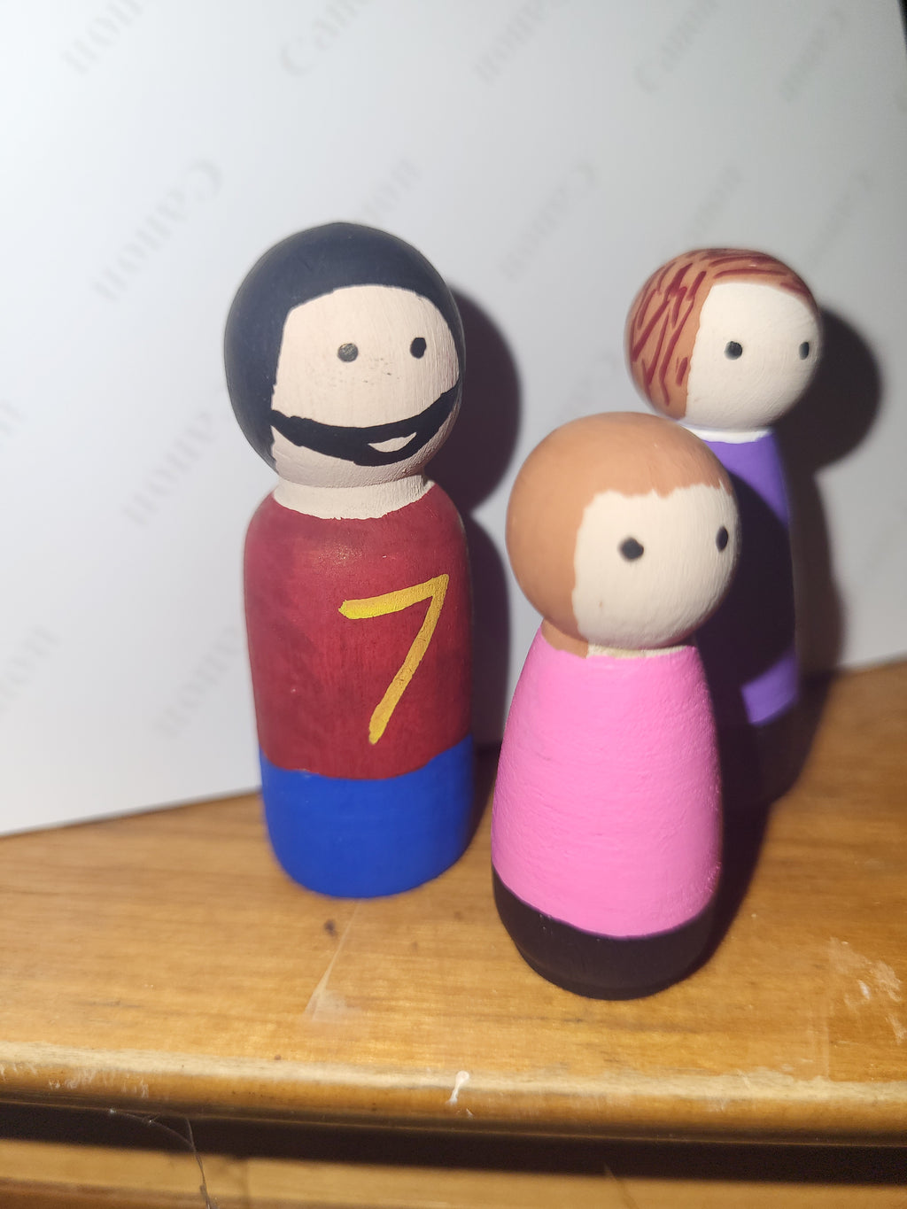 Wooden figurines, personalized family (big family)